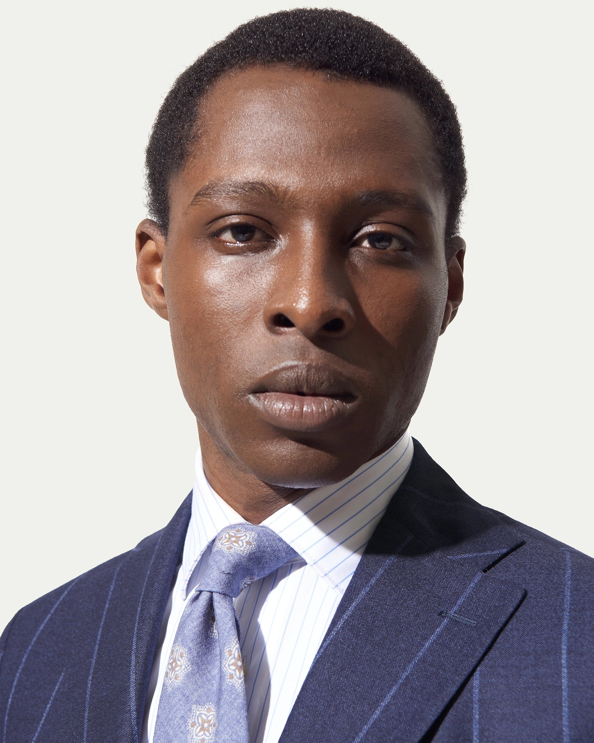 Abito Gessato blu in lana e cotone tessuto Vitale Barberis & Canonico