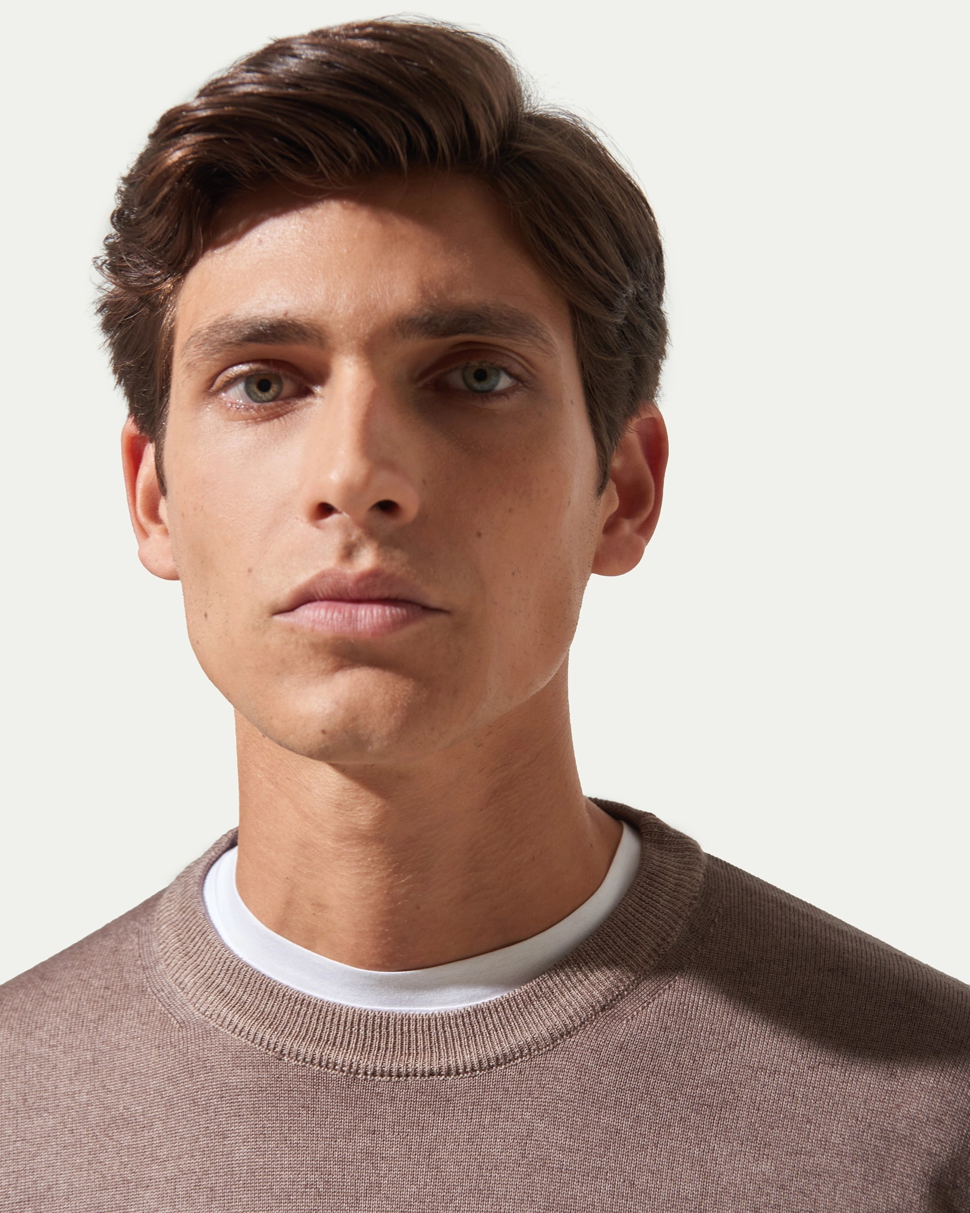 Girocollo Castoro in pura lana merino extrafine finezza 12