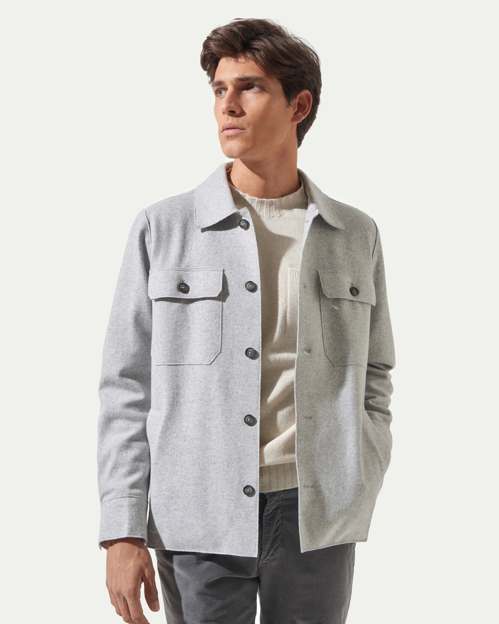 Shirt Jacket perla in jersey