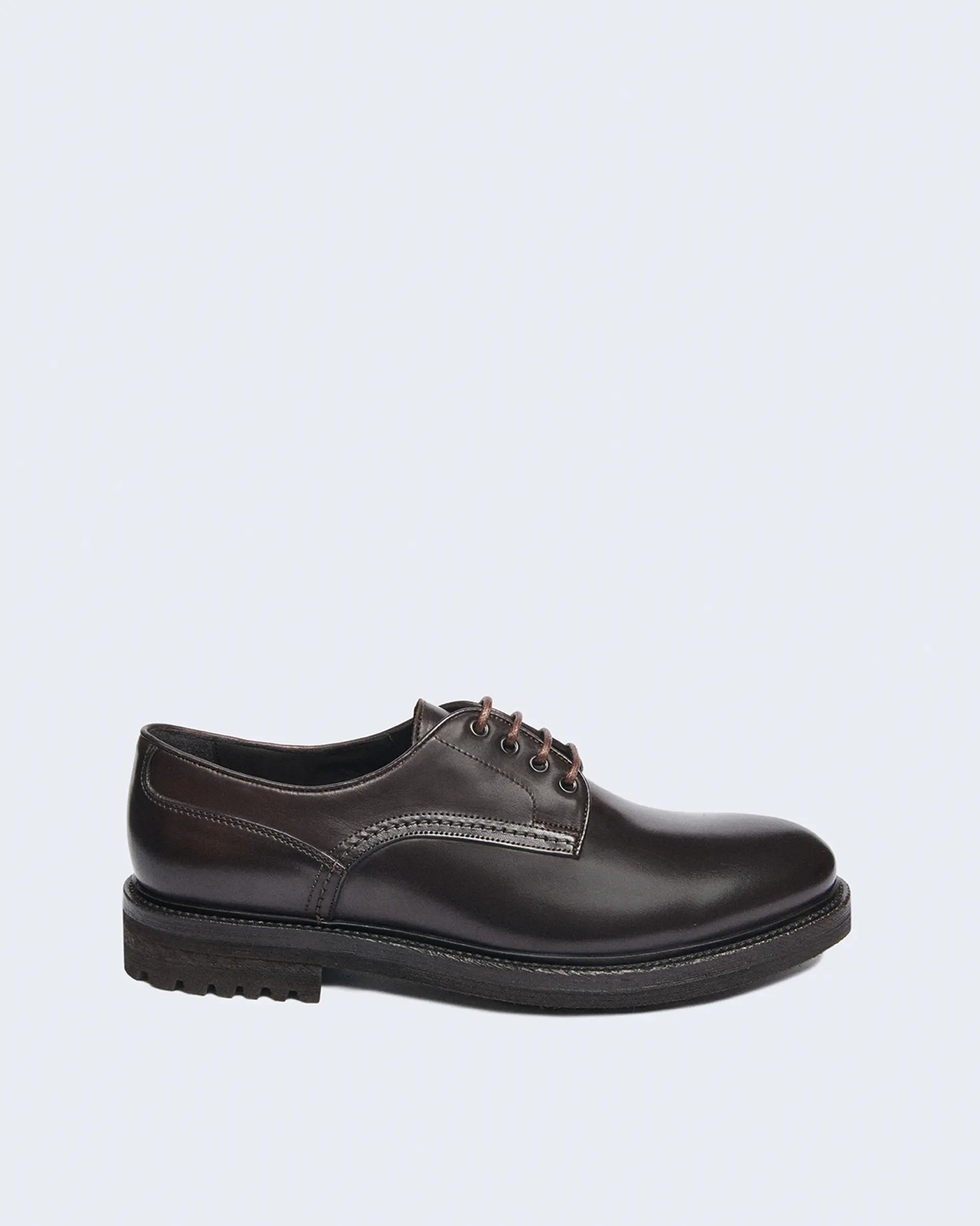 Derby lace-up in dark brown leather