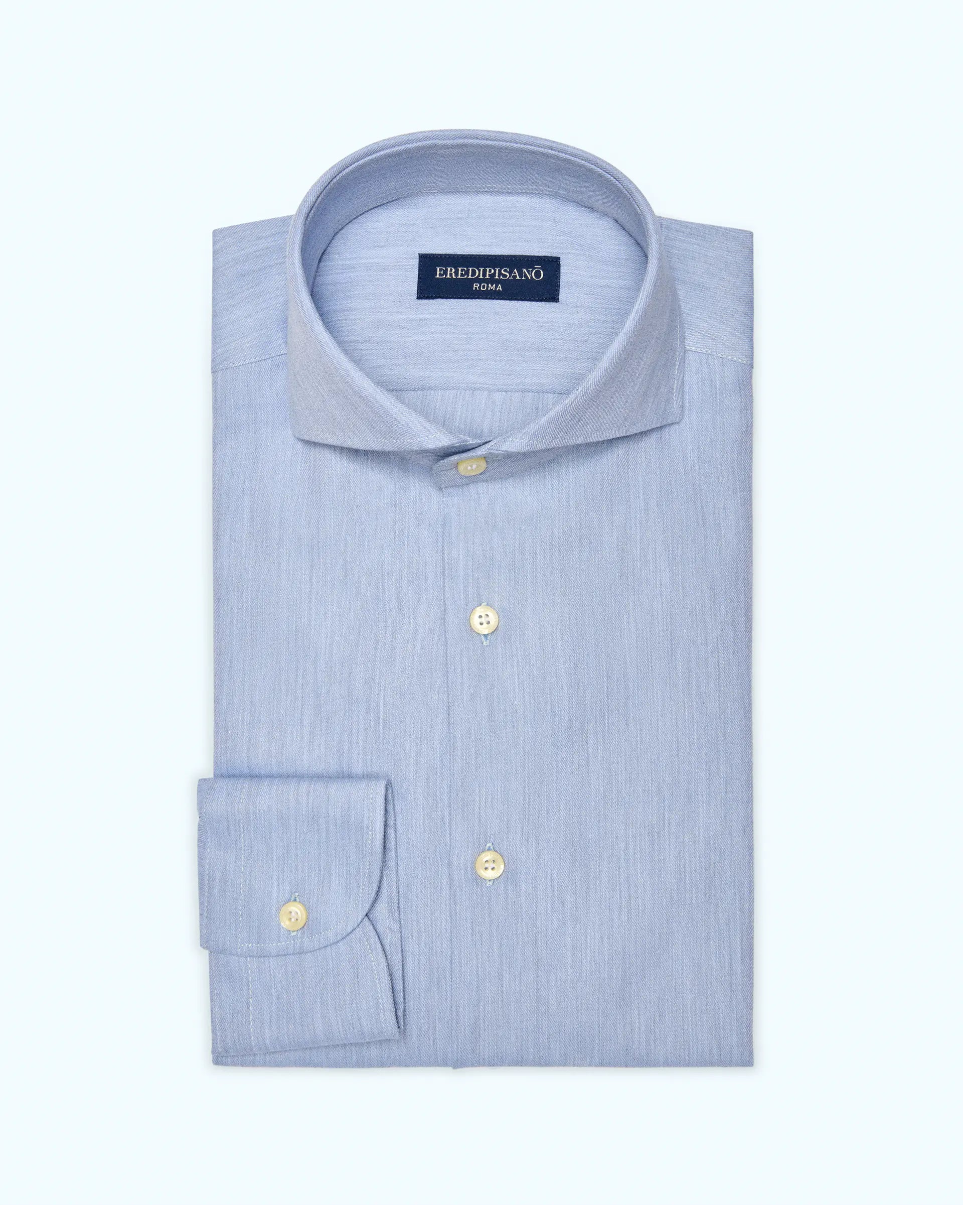 Camisa Vaiella azul claro de corte moderno con cuello florentino