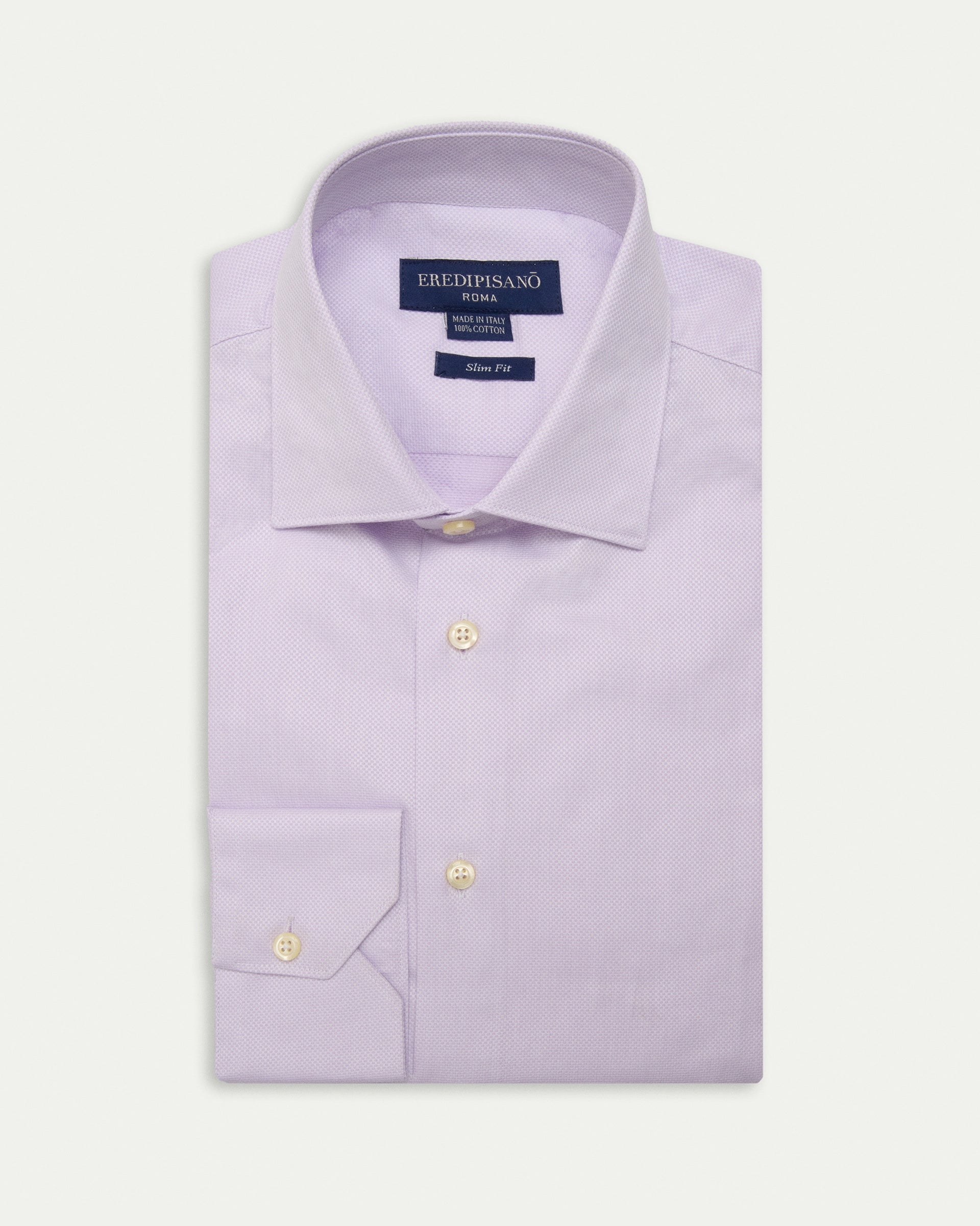 Slim fit pure cotton lilac pin point shirt