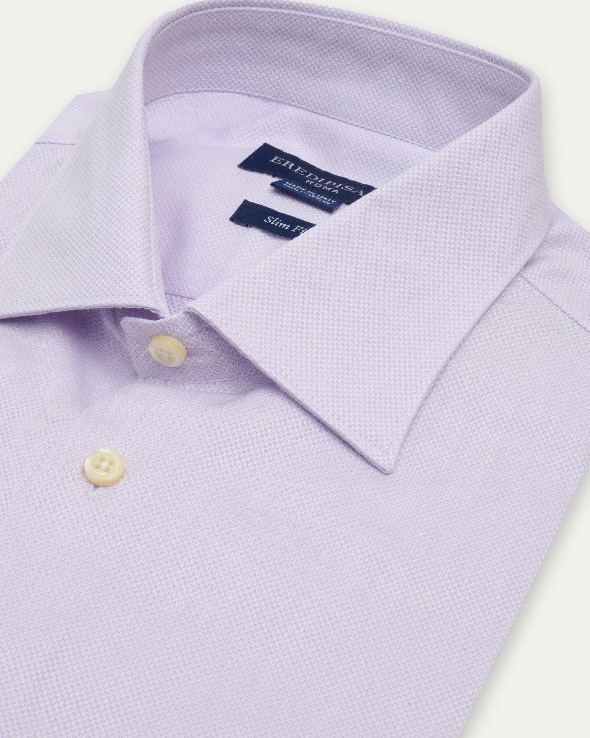 Slim fit pure cotton lilac pin point shirt
