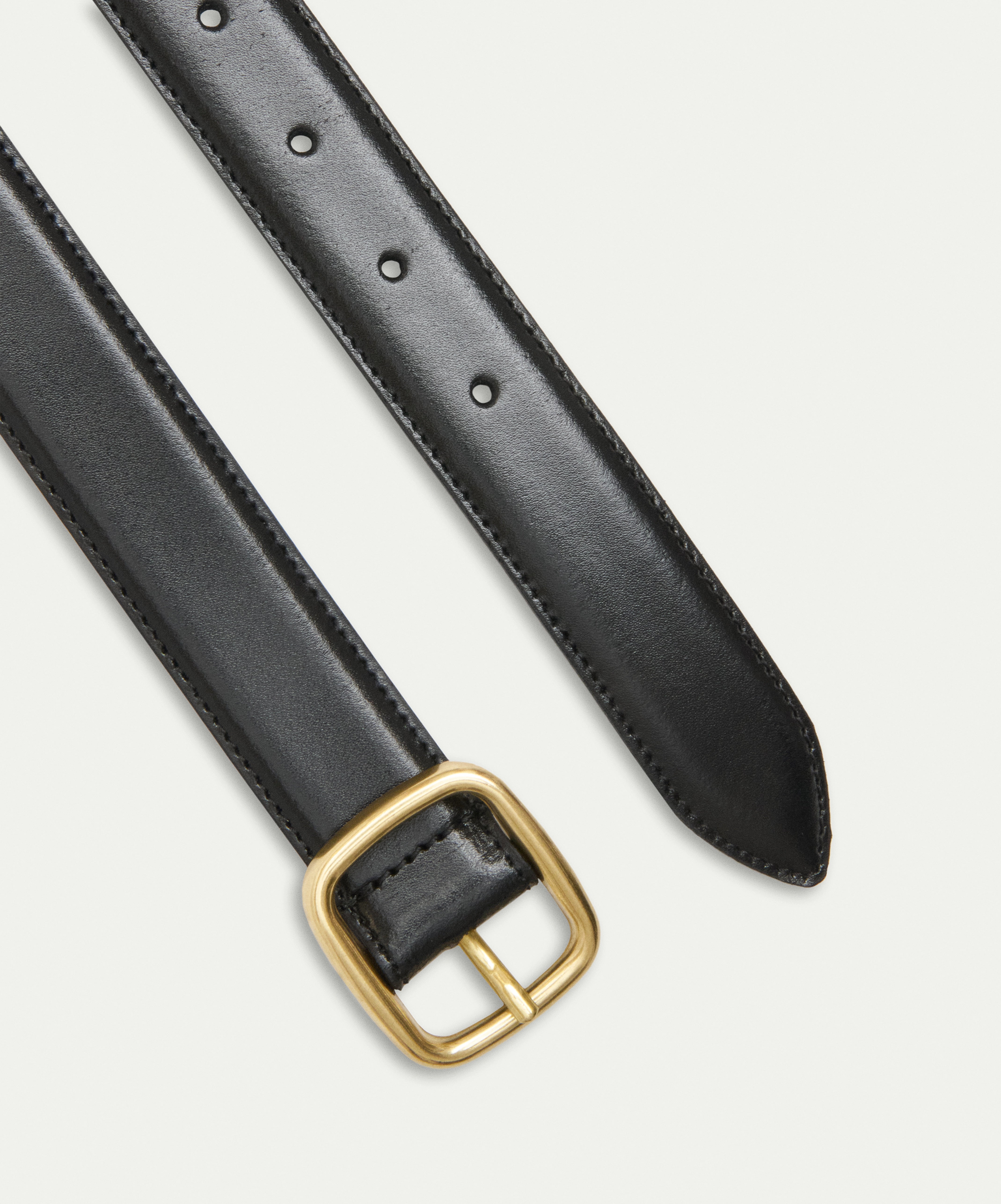 Black belt H30mm in brushed calfskin