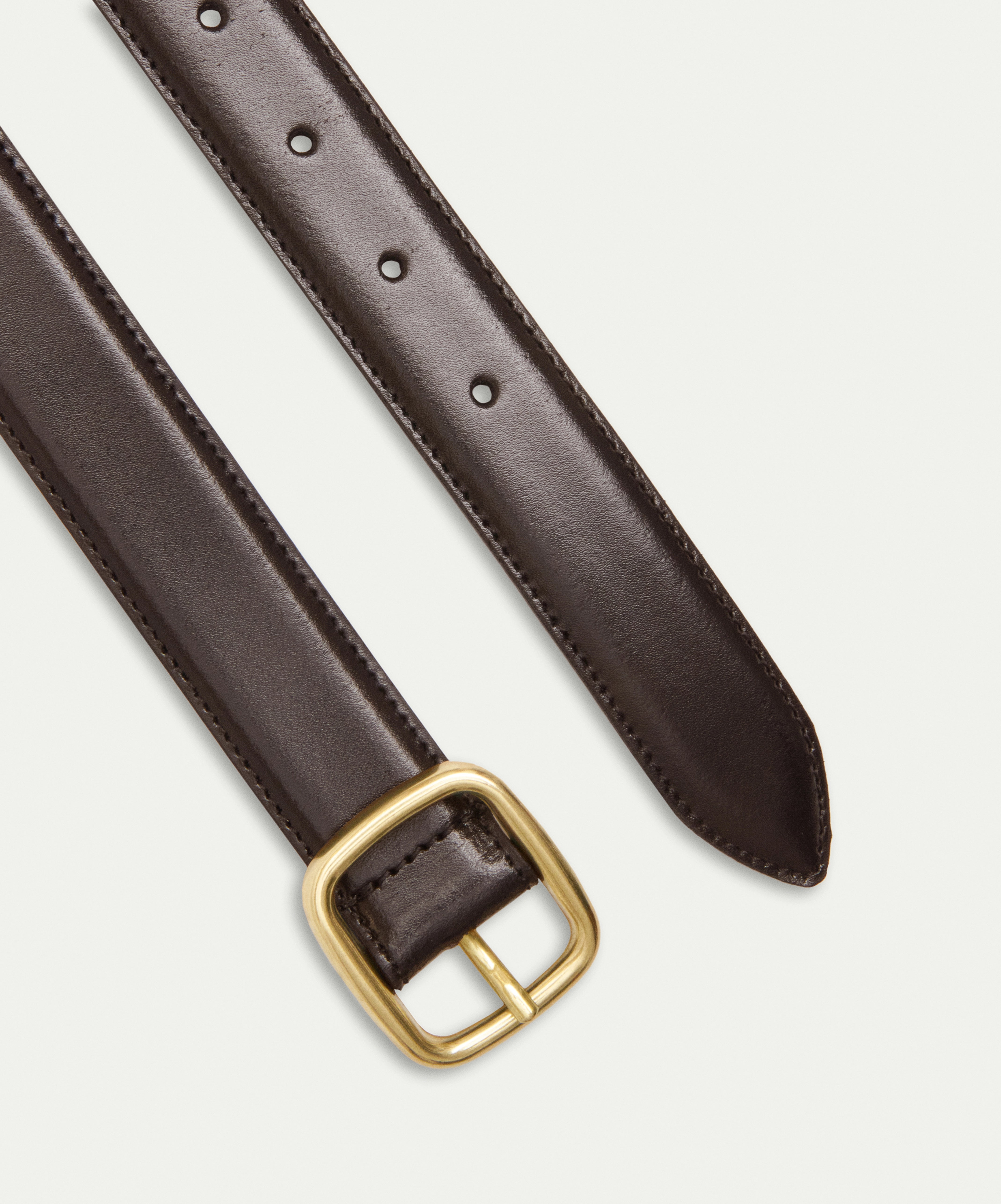 Brown brushed calfskin belt H30mm