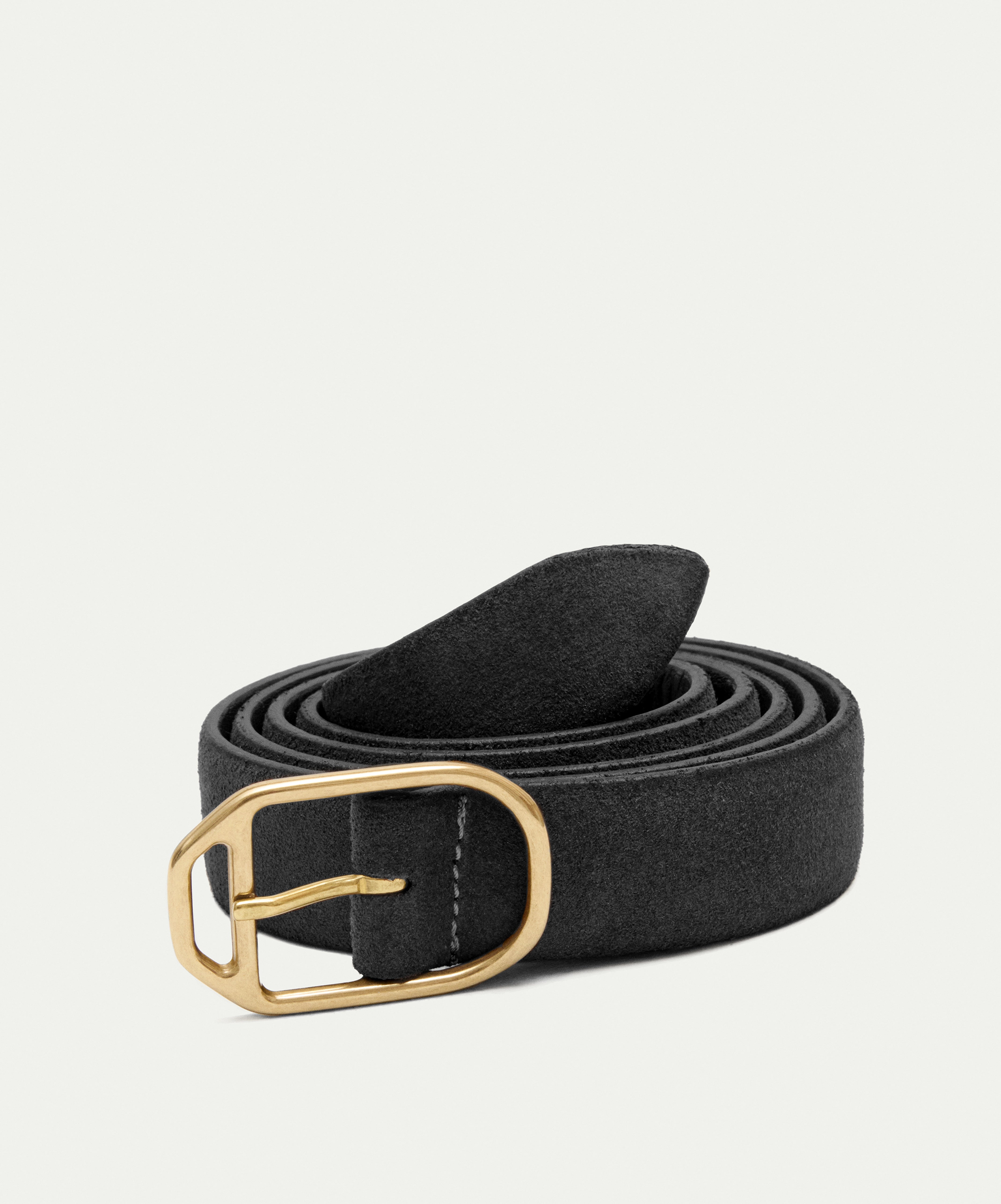 Blue suede belt H30mm