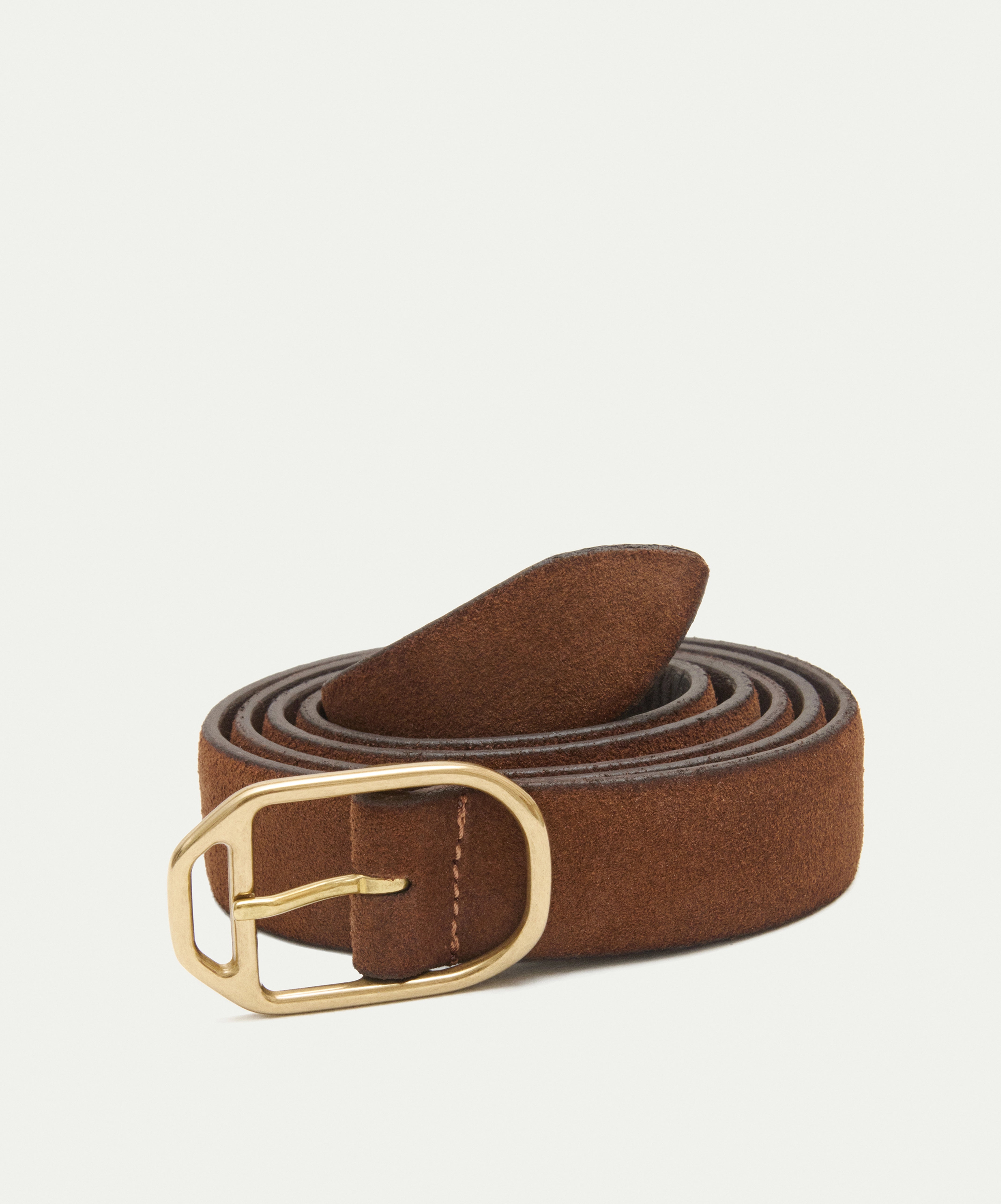 Brown suede belt H30mm