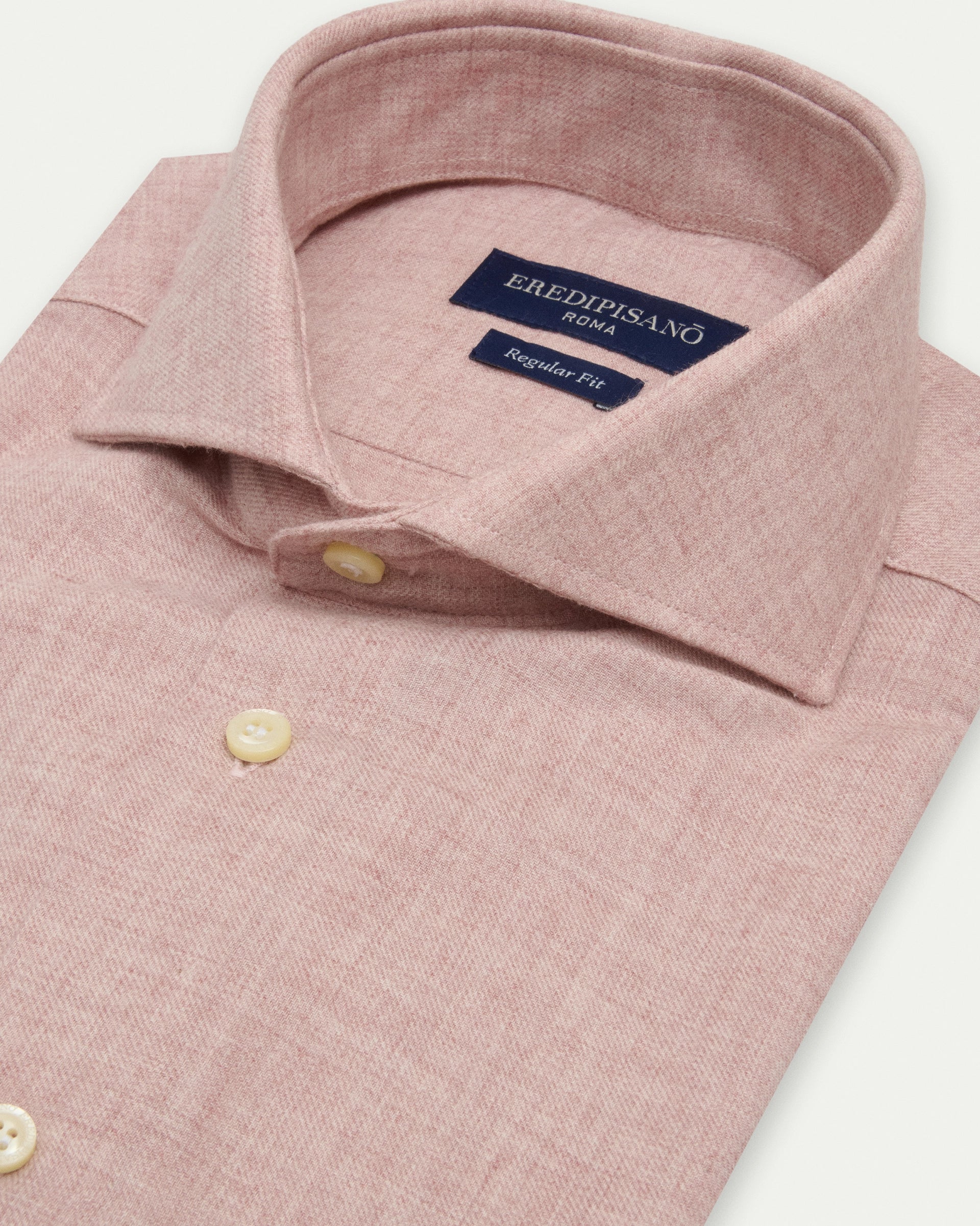 Regular fit pink soft flannel shirt in pure cotton