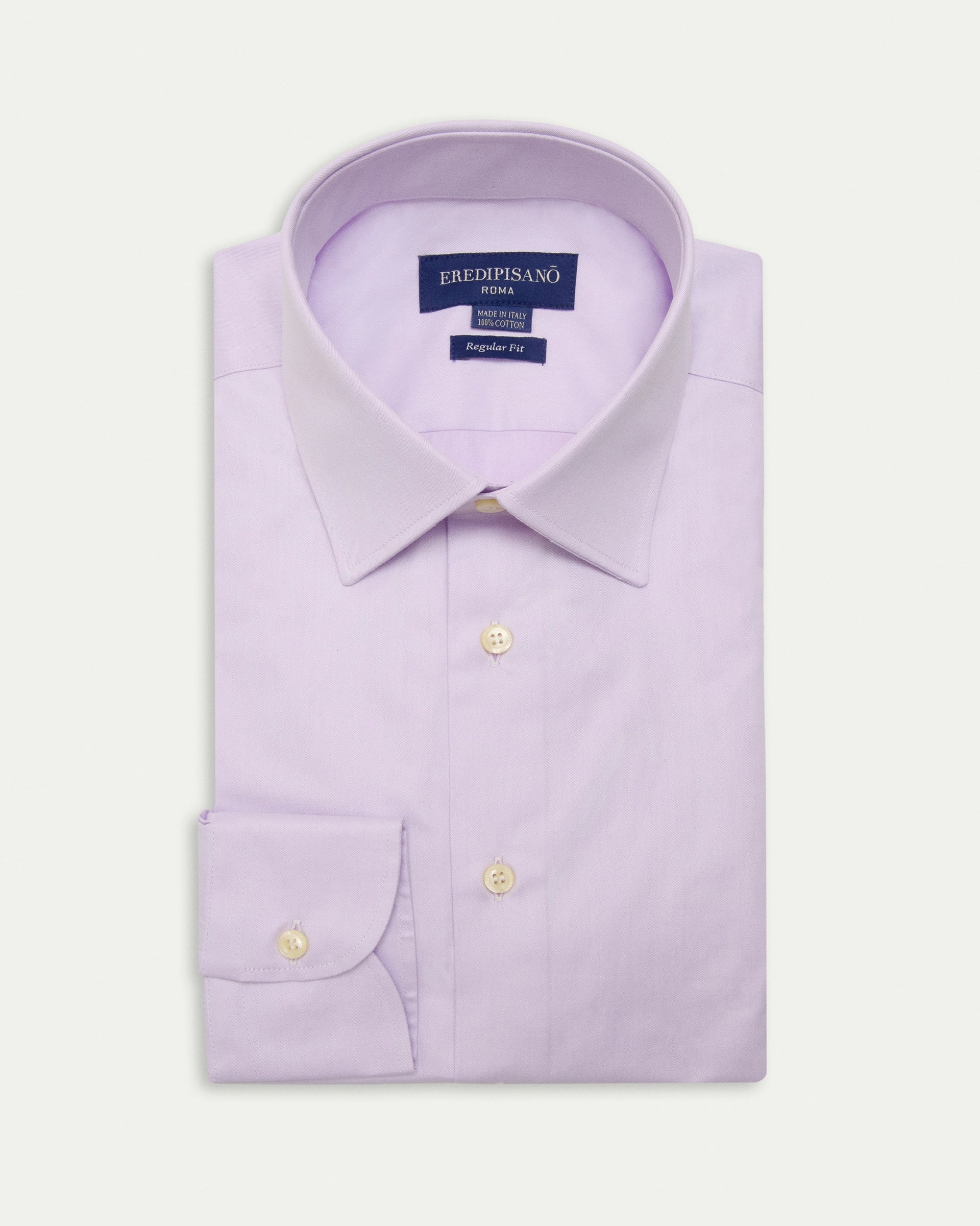 Regular fit pure cotton purple shirt