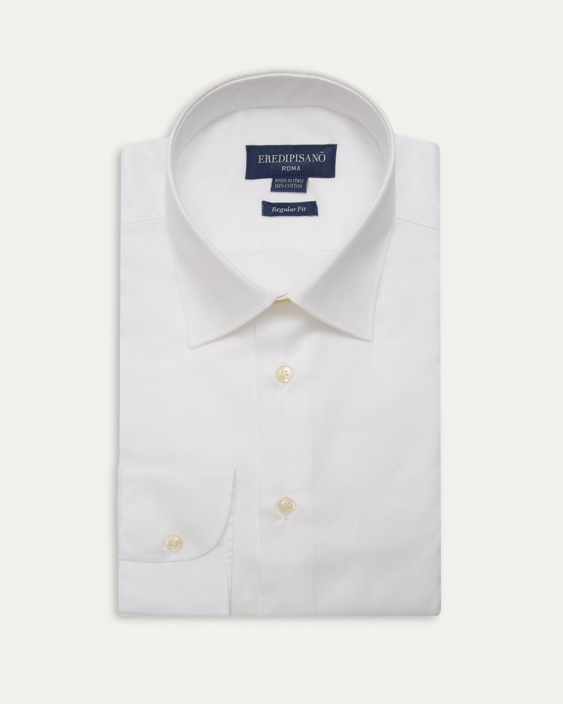 Regular fit white pure cotton feather shirt