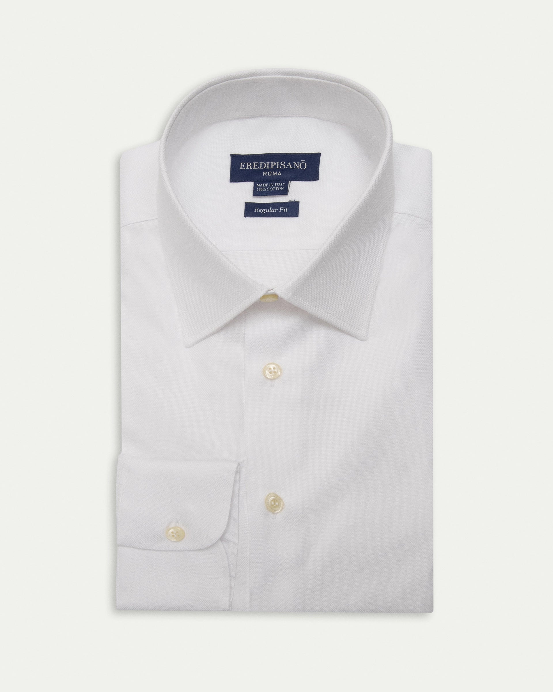 Regular fit white twill oxford shirt in pure cotton