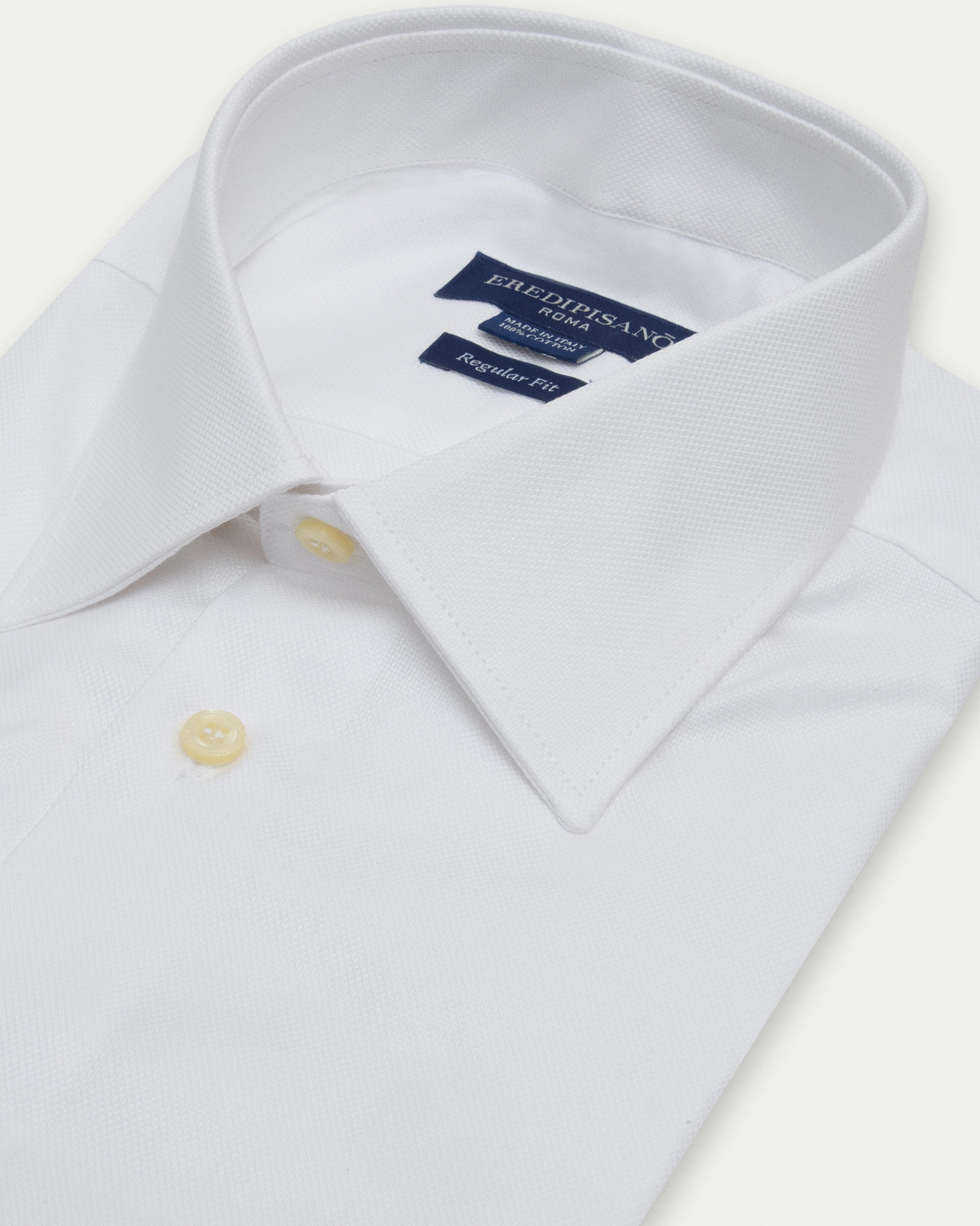 Regular fit white twill oxford shirt in pure cotton