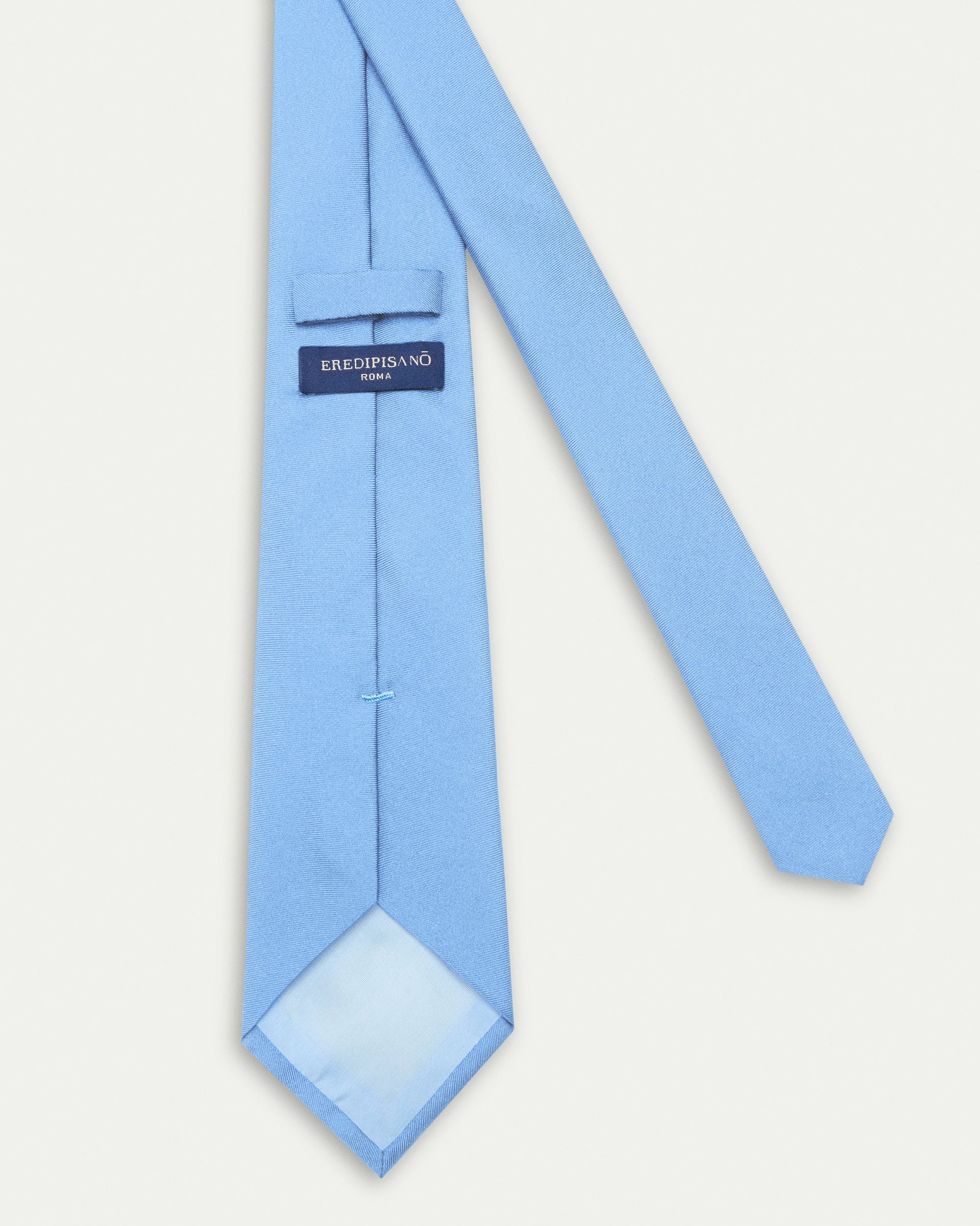 Cravatta in pura seta Twill celeste