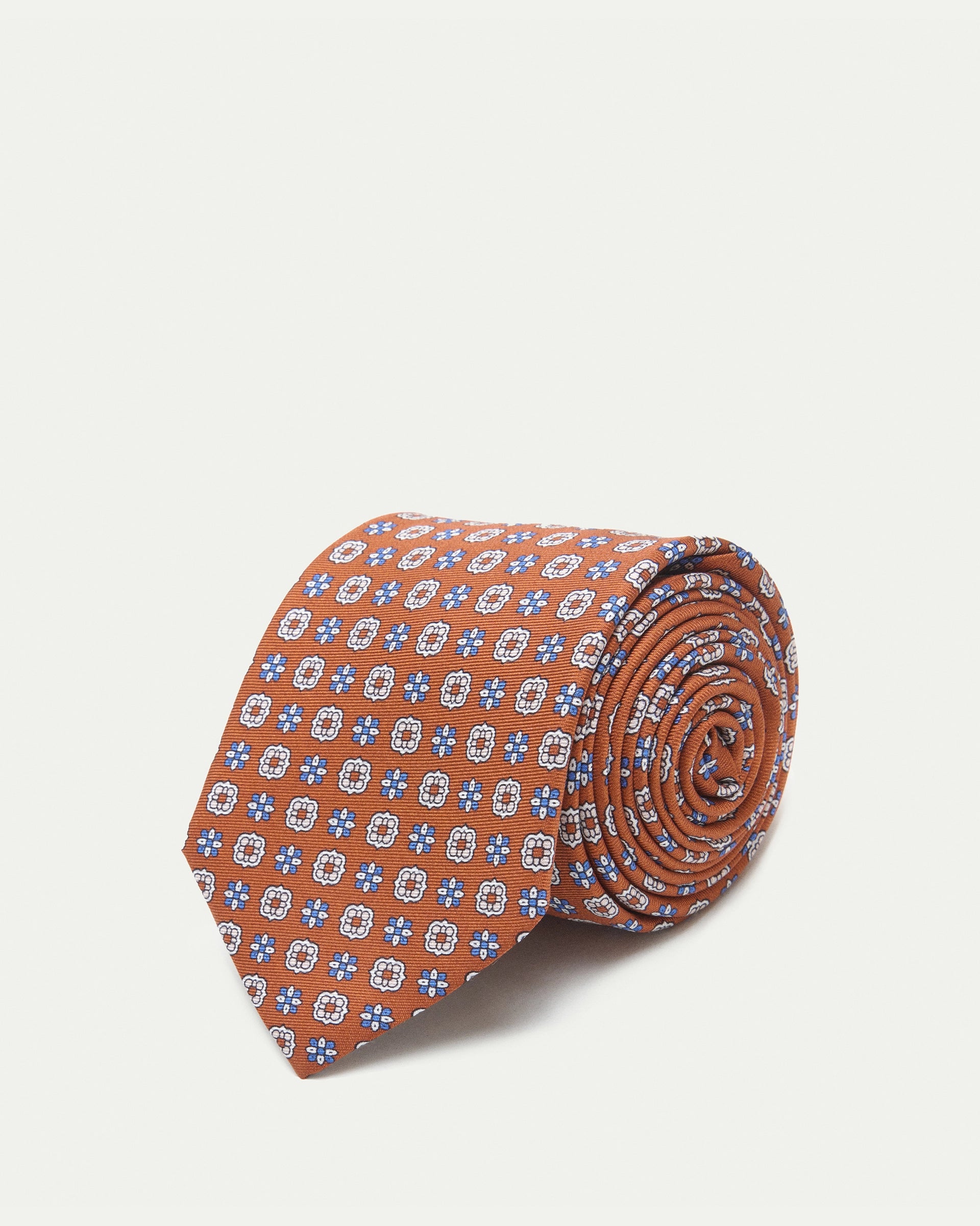 Cravatta fantasia twill stampato in pura seta