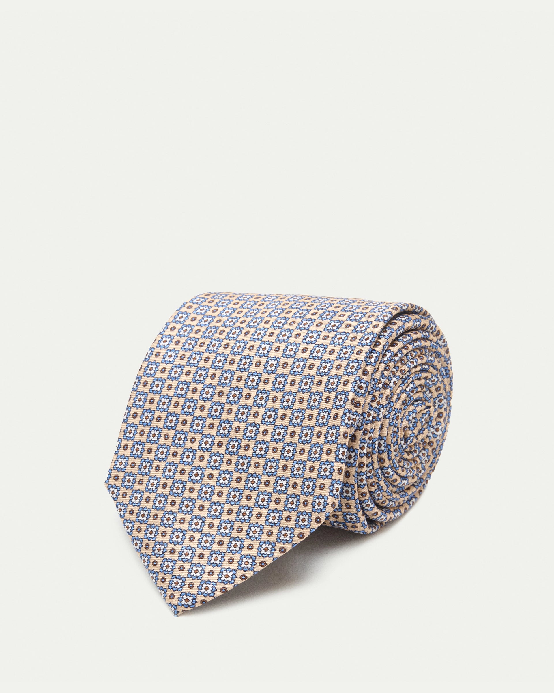 Cravatta fantasia twill stampato in pura seta