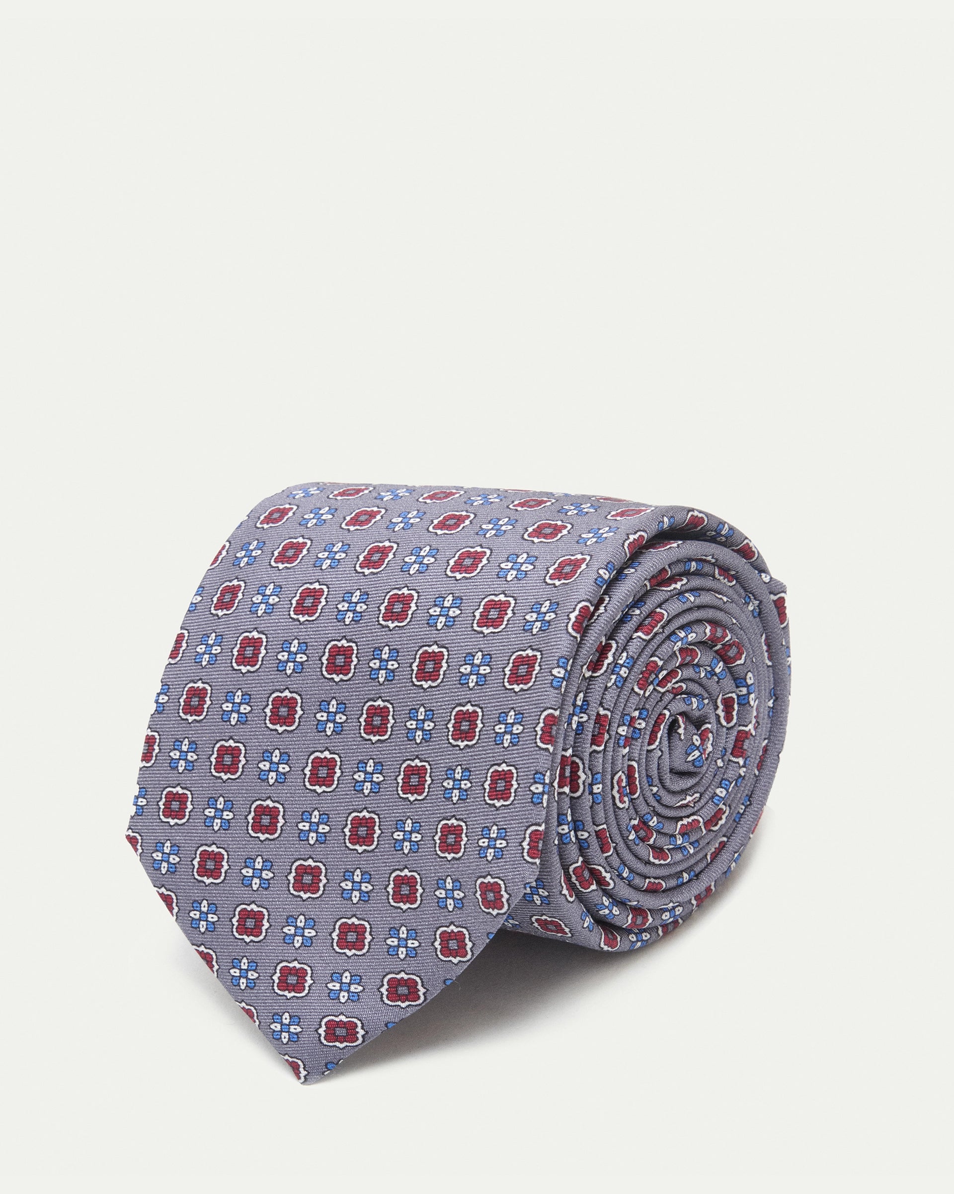 Cravatta fantasia twill stampato in pura seta