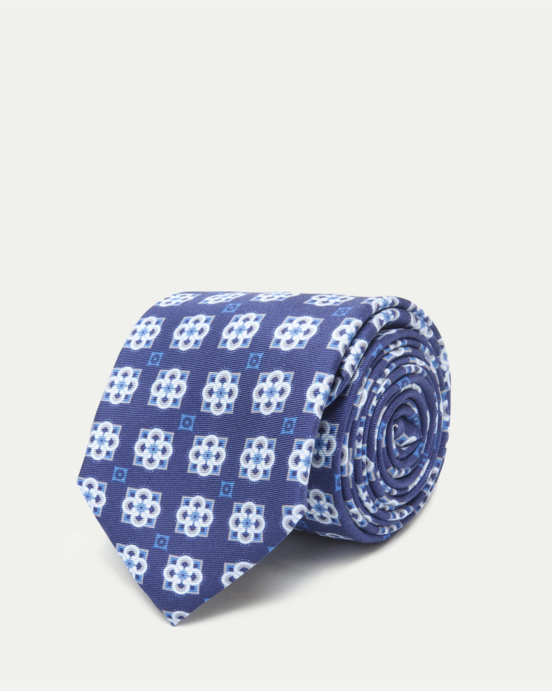 Cravatta fantasia twill stampato in pura seta