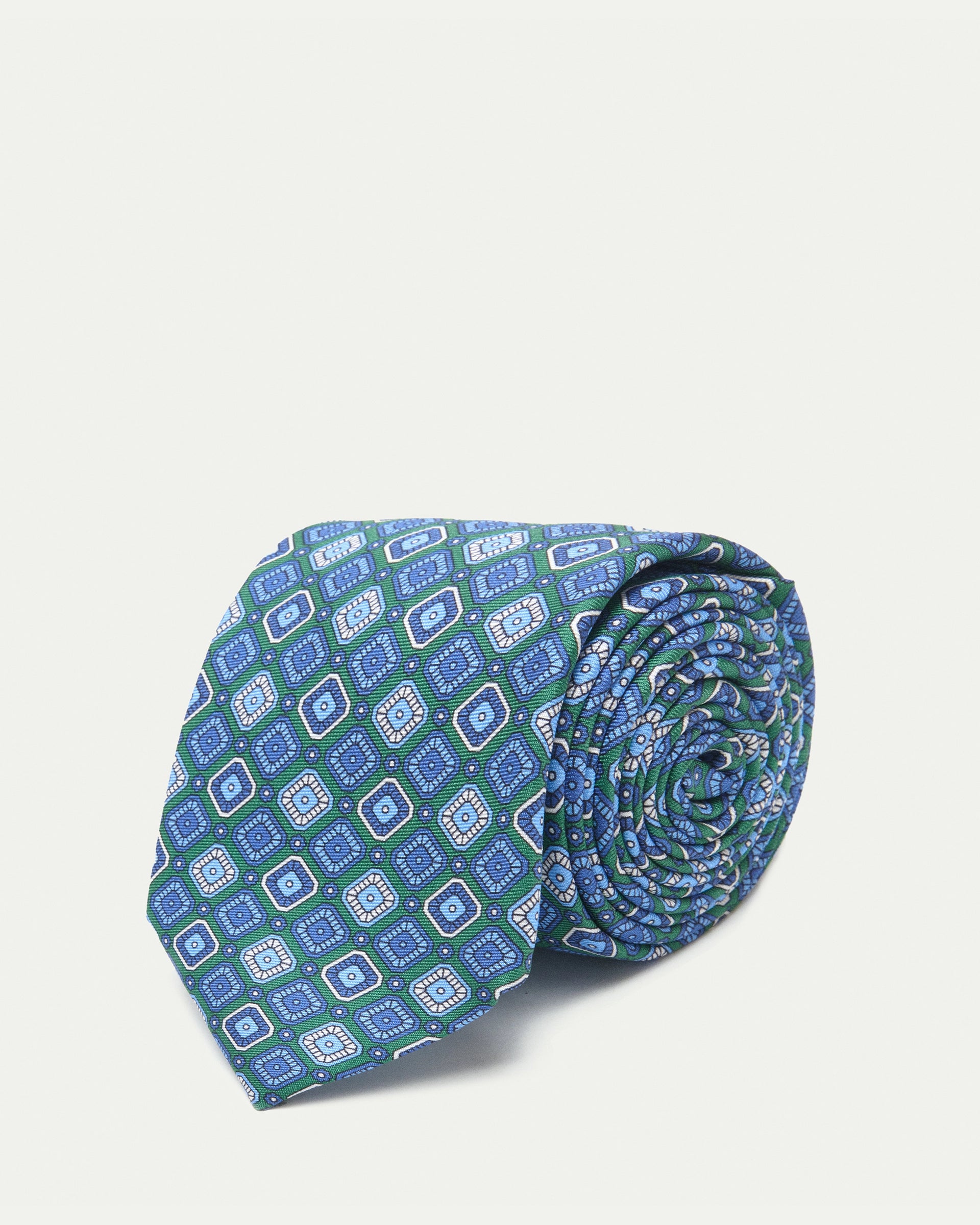 Cravatta fantasia twill stampato in pura seta