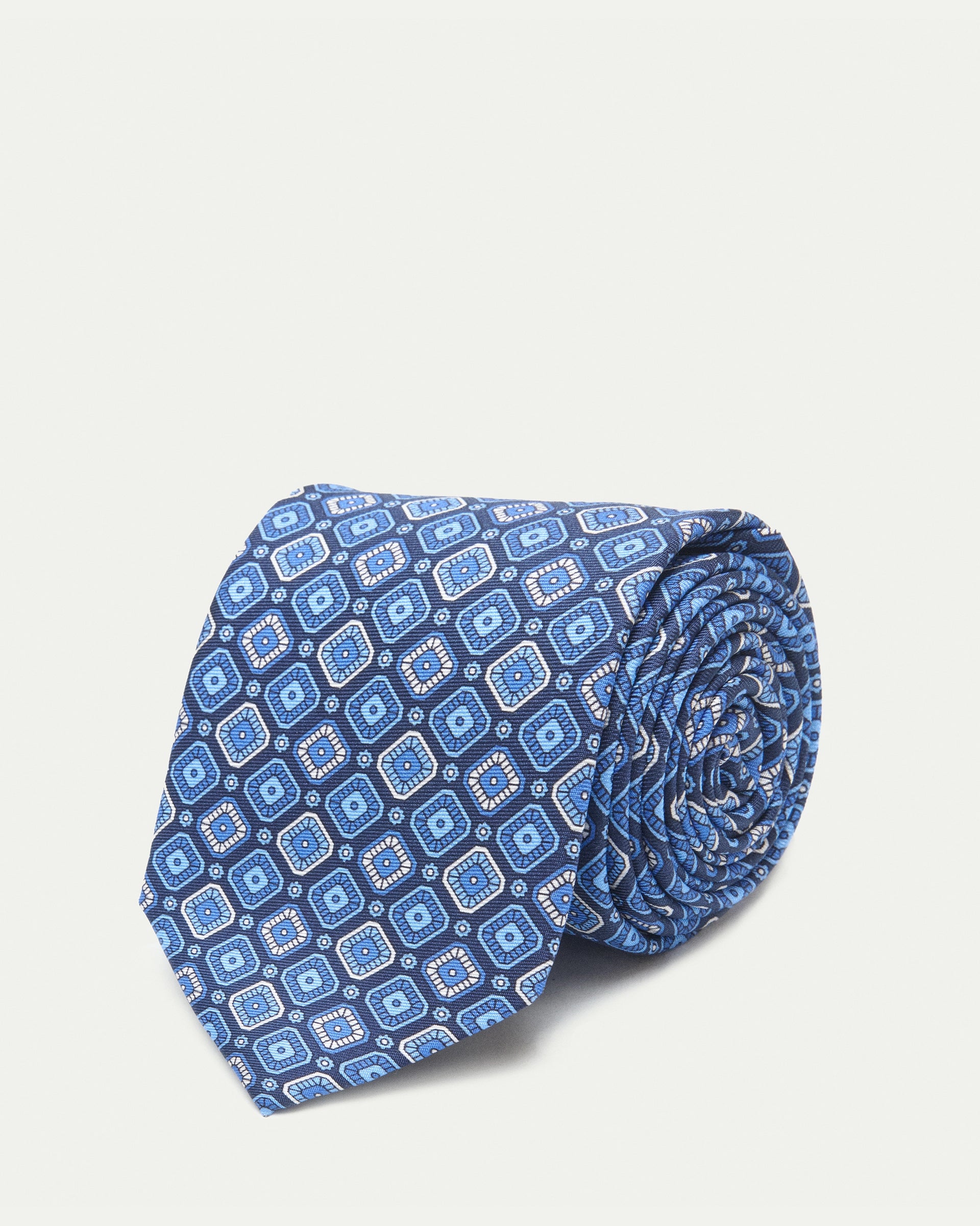 Cravatta fantasia twill stampato in pura seta