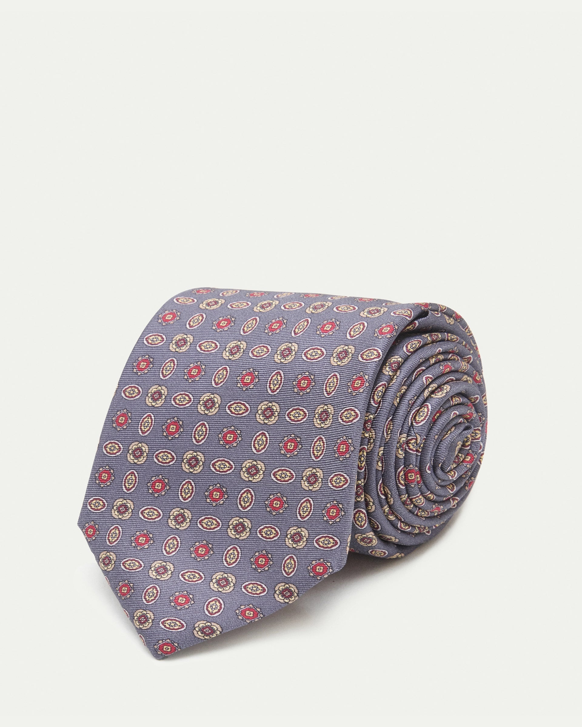 Cravatta fantasia twill stampato in pura seta