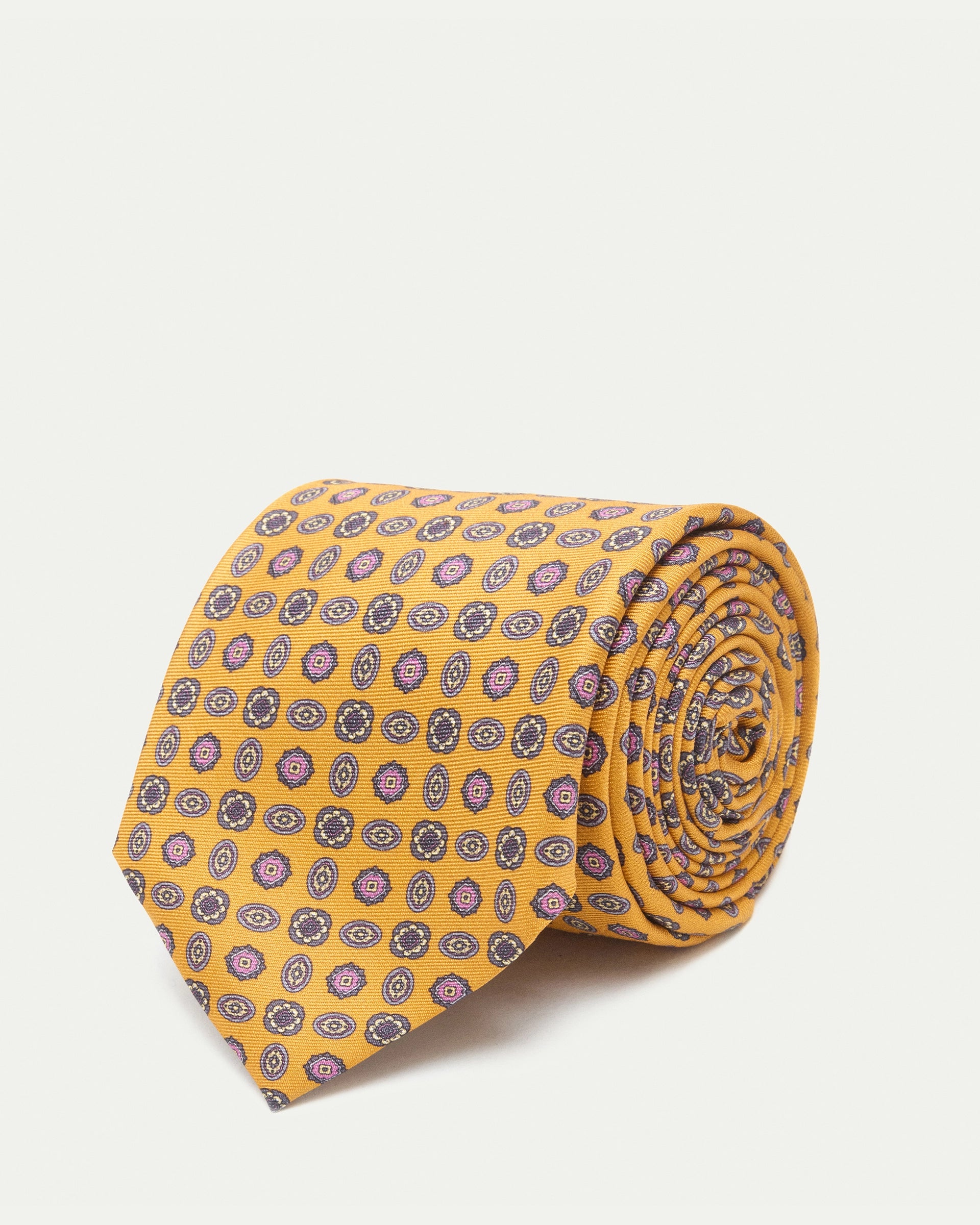 Cravatta fantasia twill stampato in pura seta