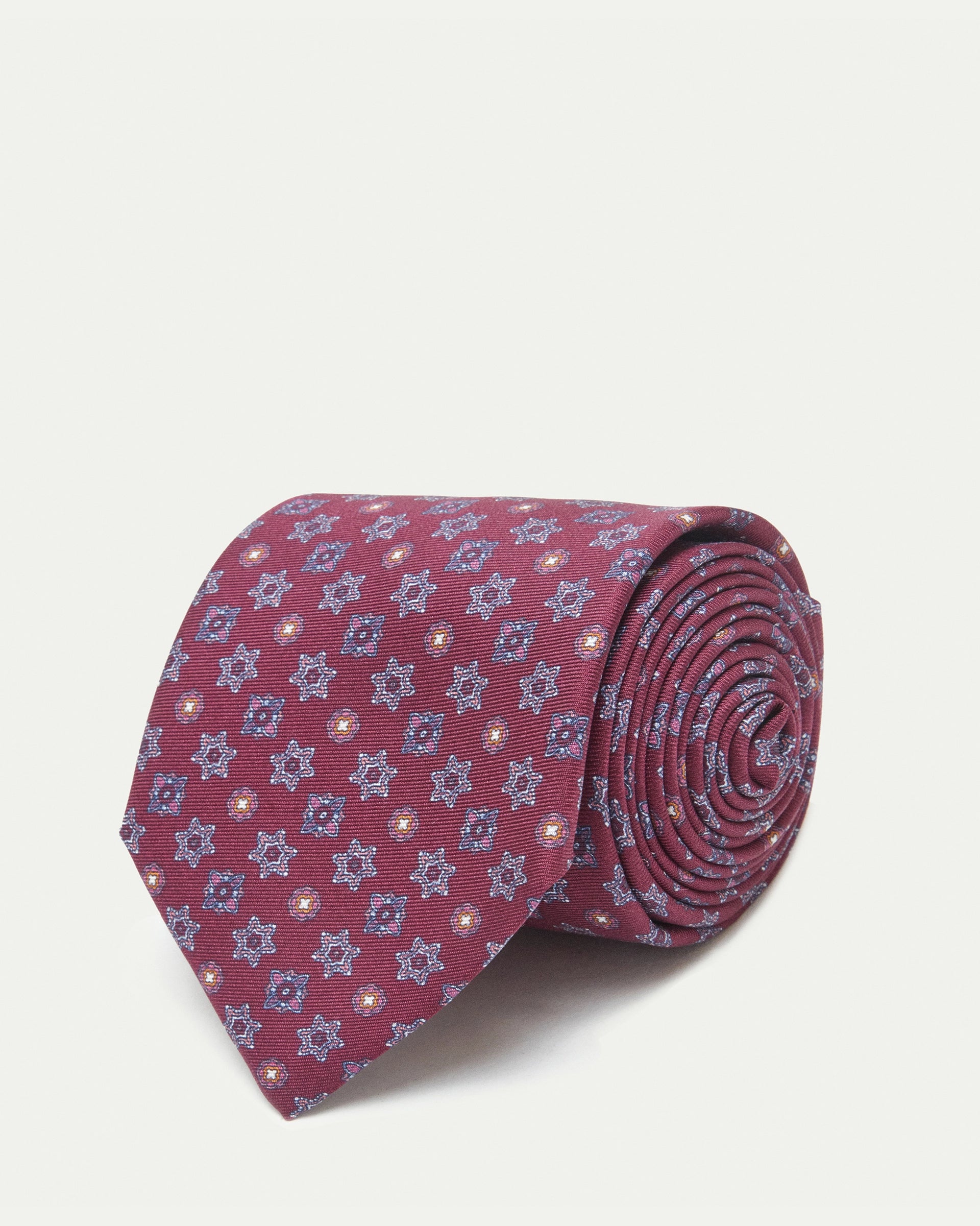 Cravatta fantasia twill stampato in pura seta