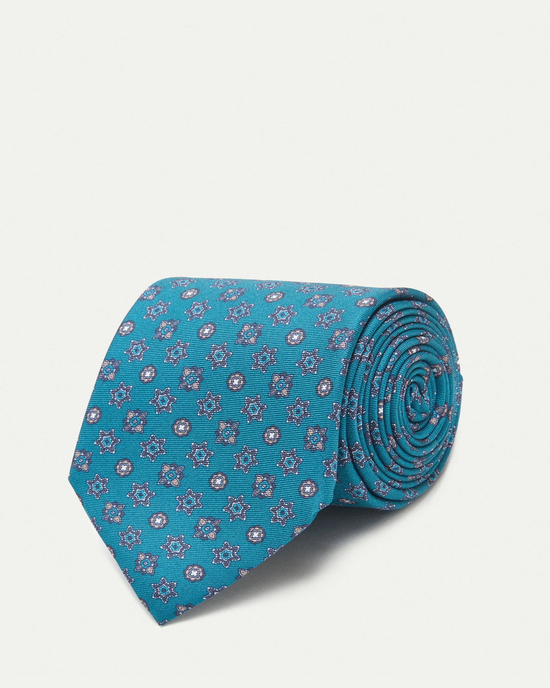 Cravatta fantasia twill stampato in pura seta