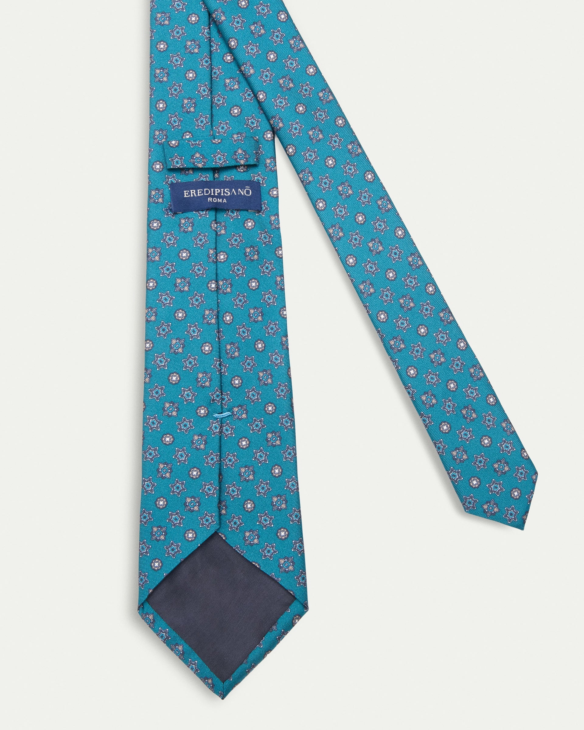 Cravatta fantasia twill stampato in pura seta