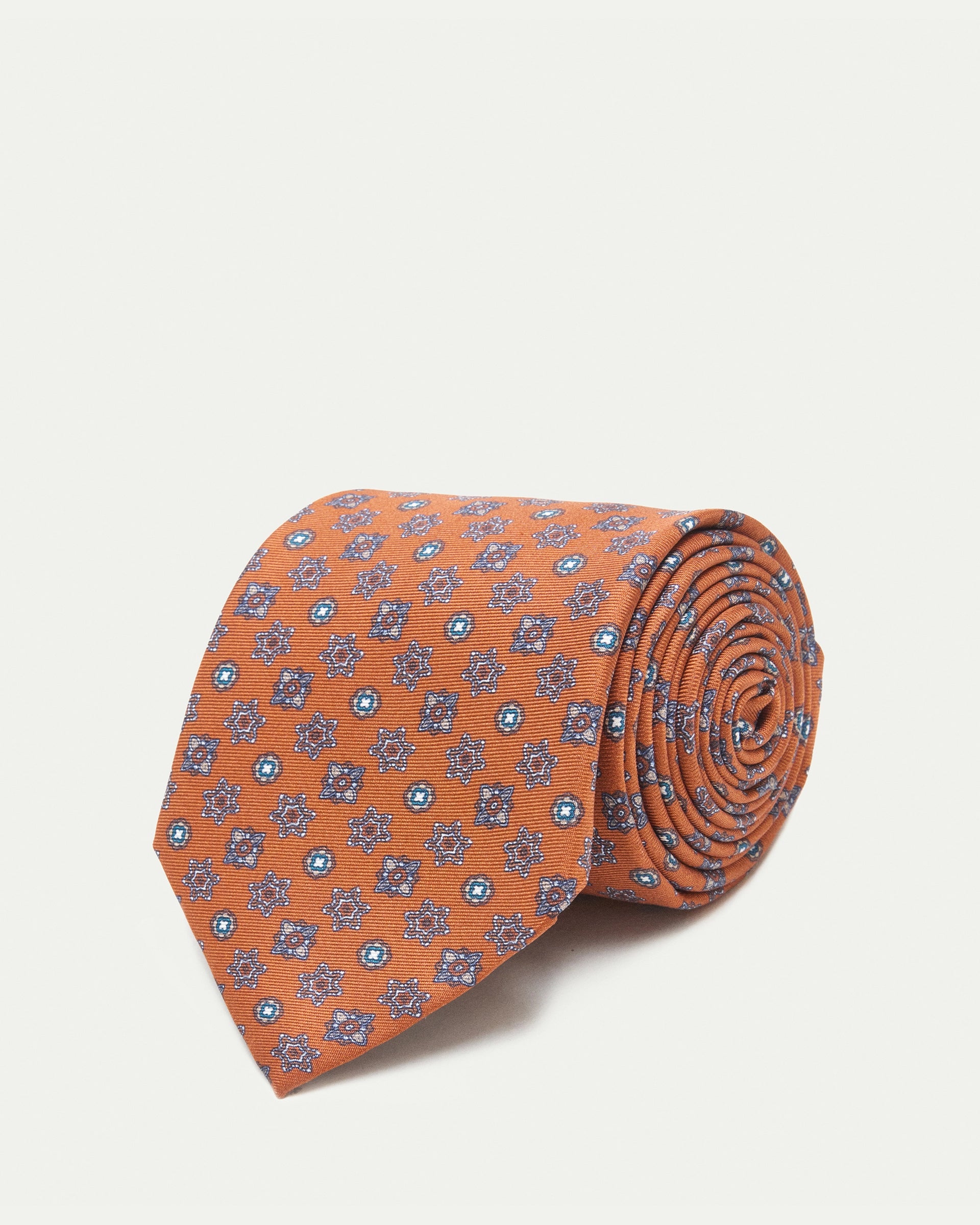 Cravatta fantasia twill stampato in pura seta