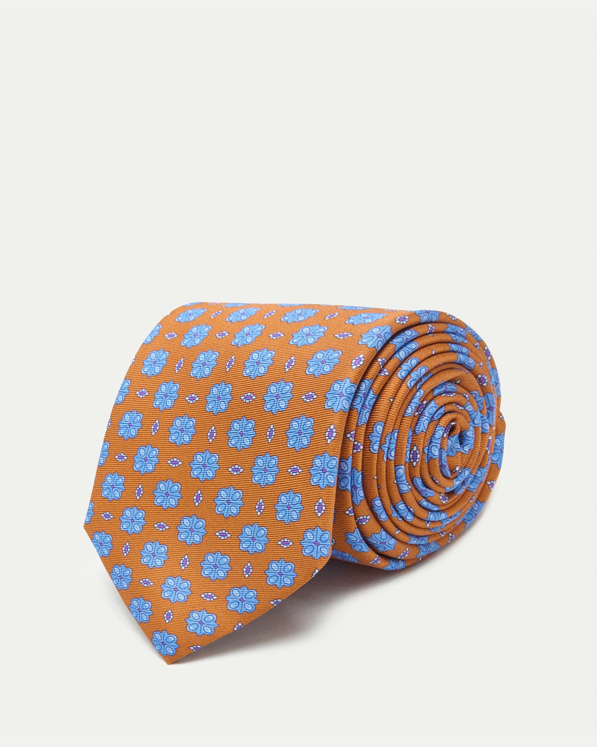 Cravatta fantasia twill stampato in pura seta