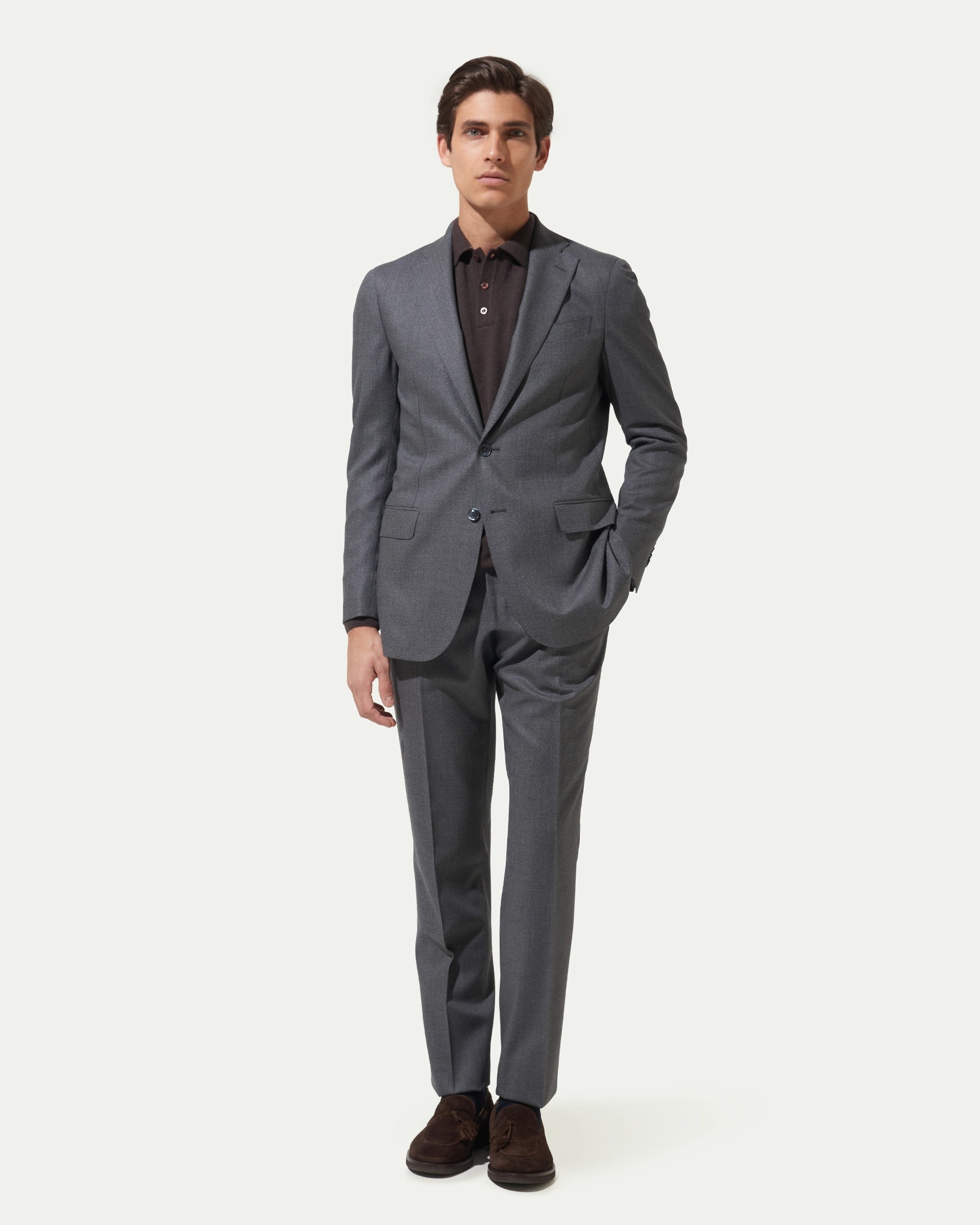 Abito Grigio in pura lana tessuto Loro Piana Zelander