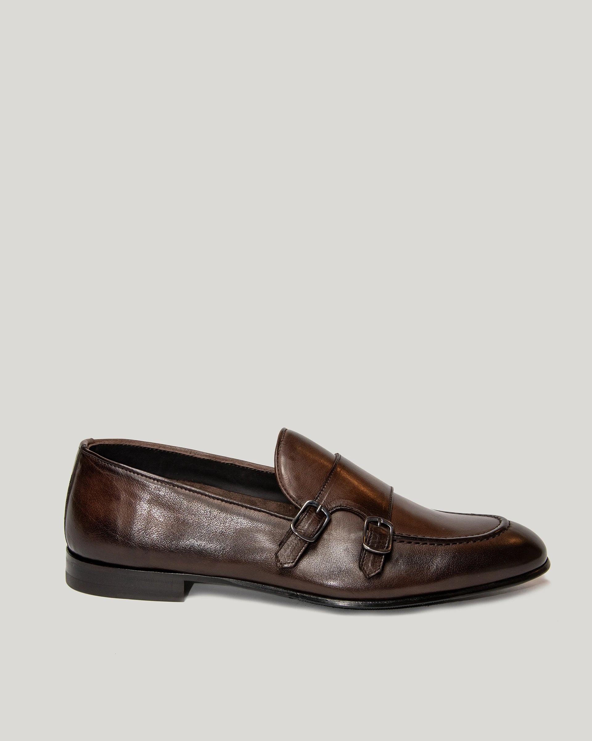 Monkstrap in antique dark brown calfskin