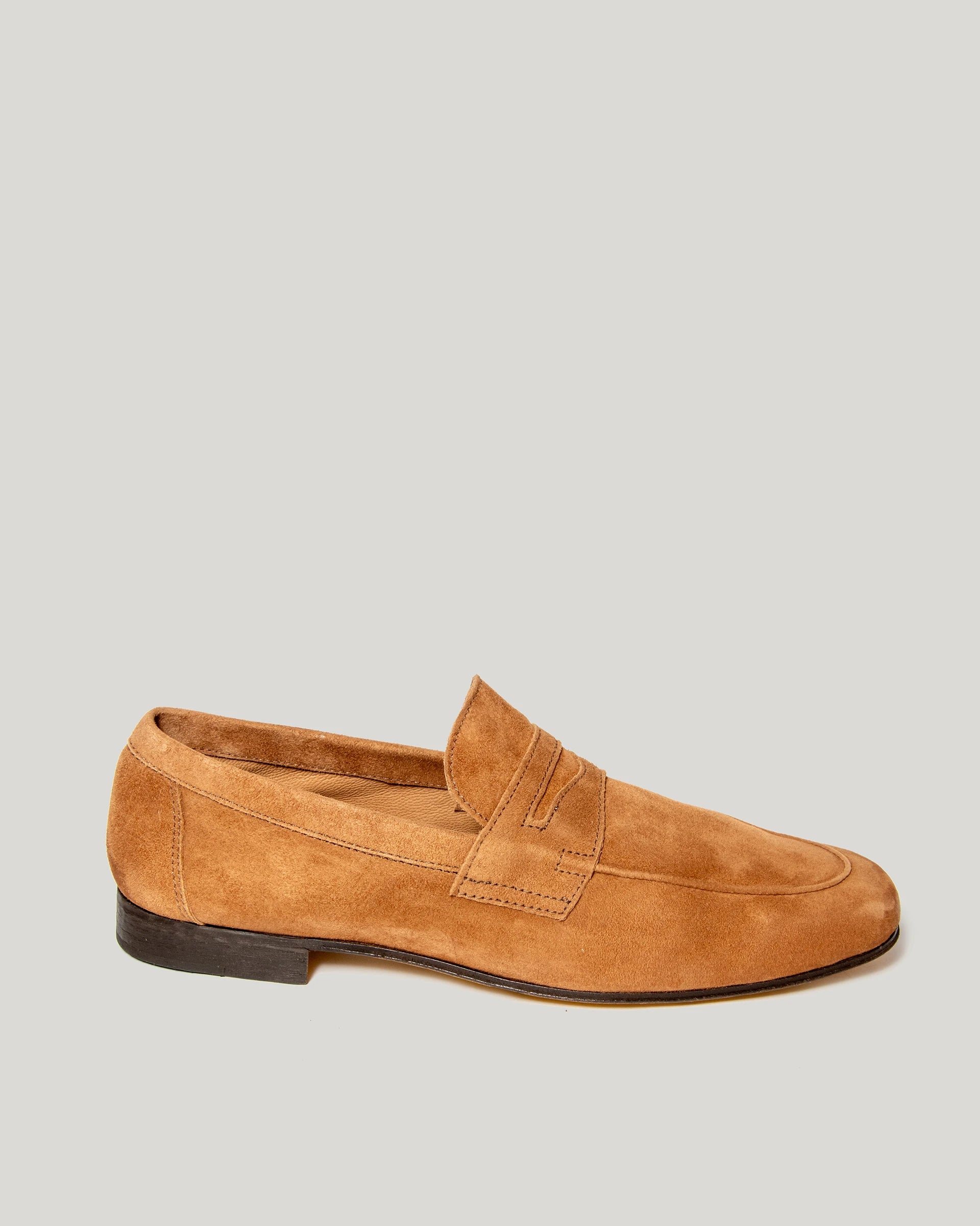 Mocassino Amalfi cognac cuoio in pelle scamosciata