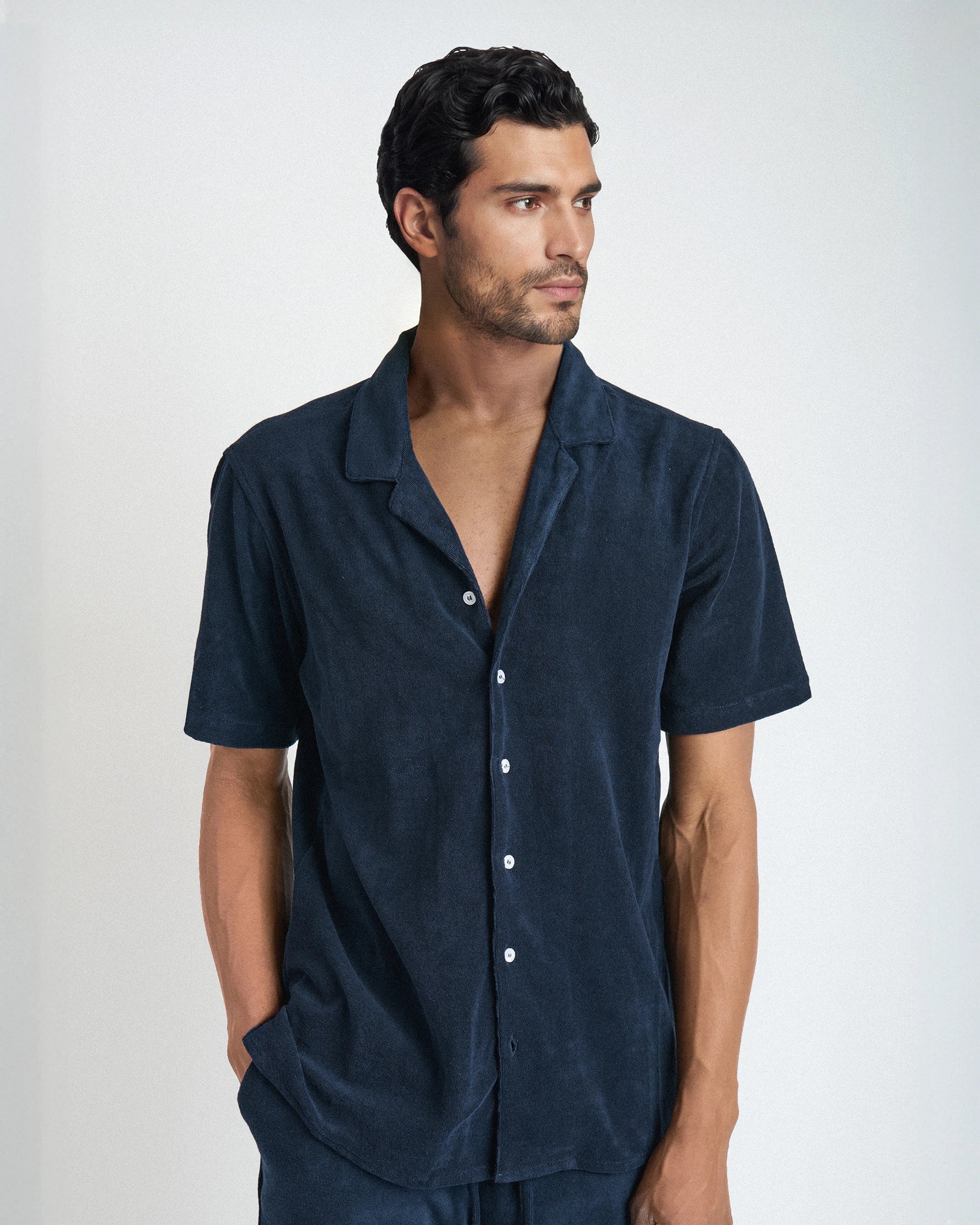 Slim fit pure cotton blue striped shirt