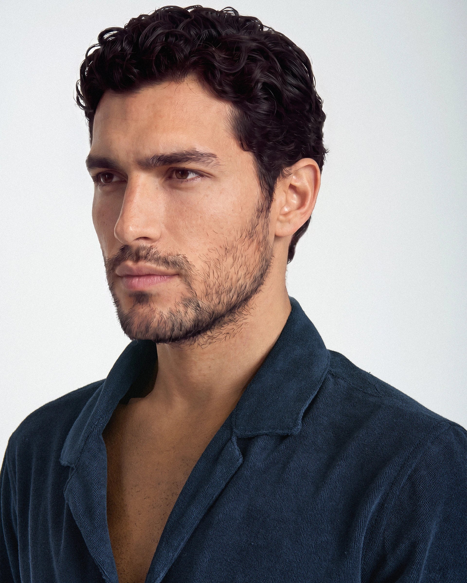 Slim fit pure cotton blue striped shirt