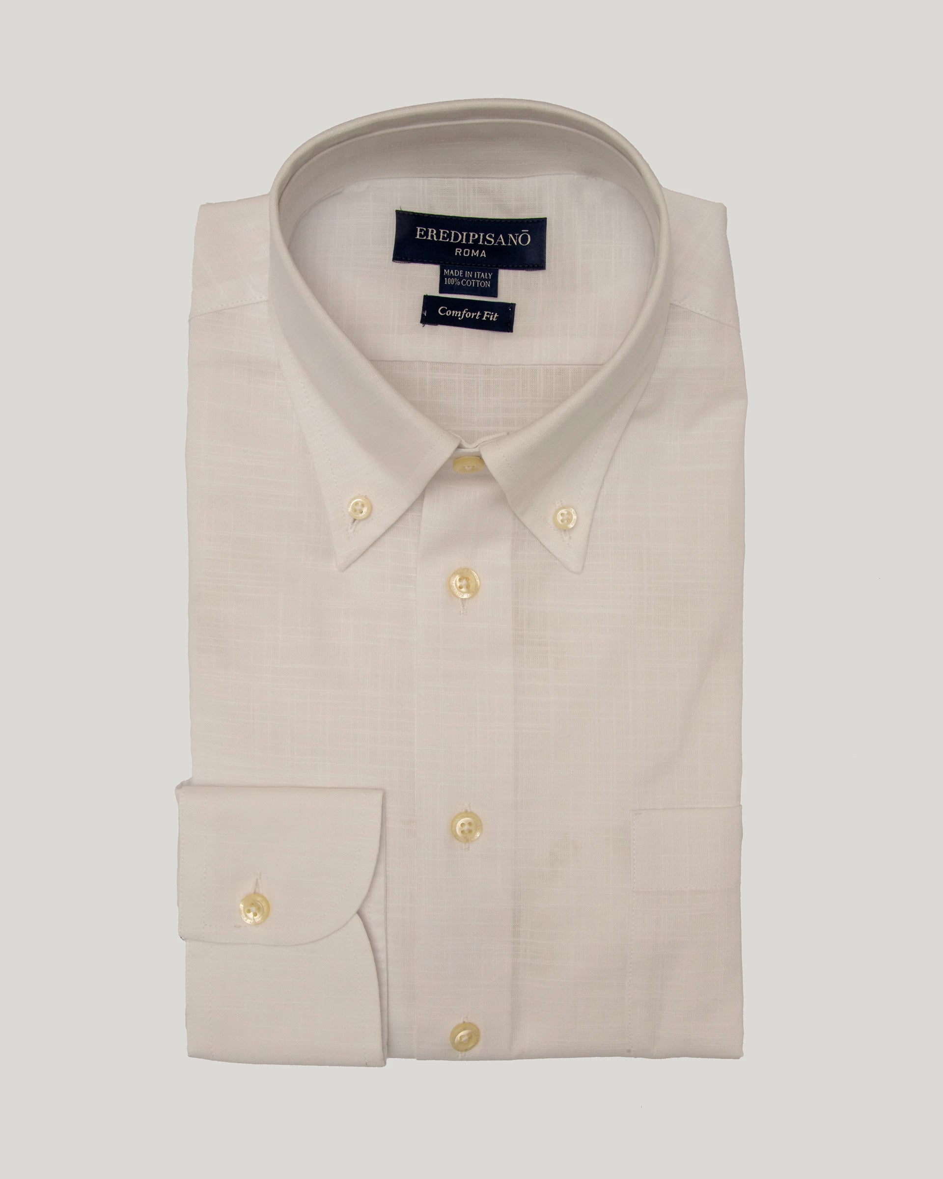 Camicia bianca in puro cotone comfort fit