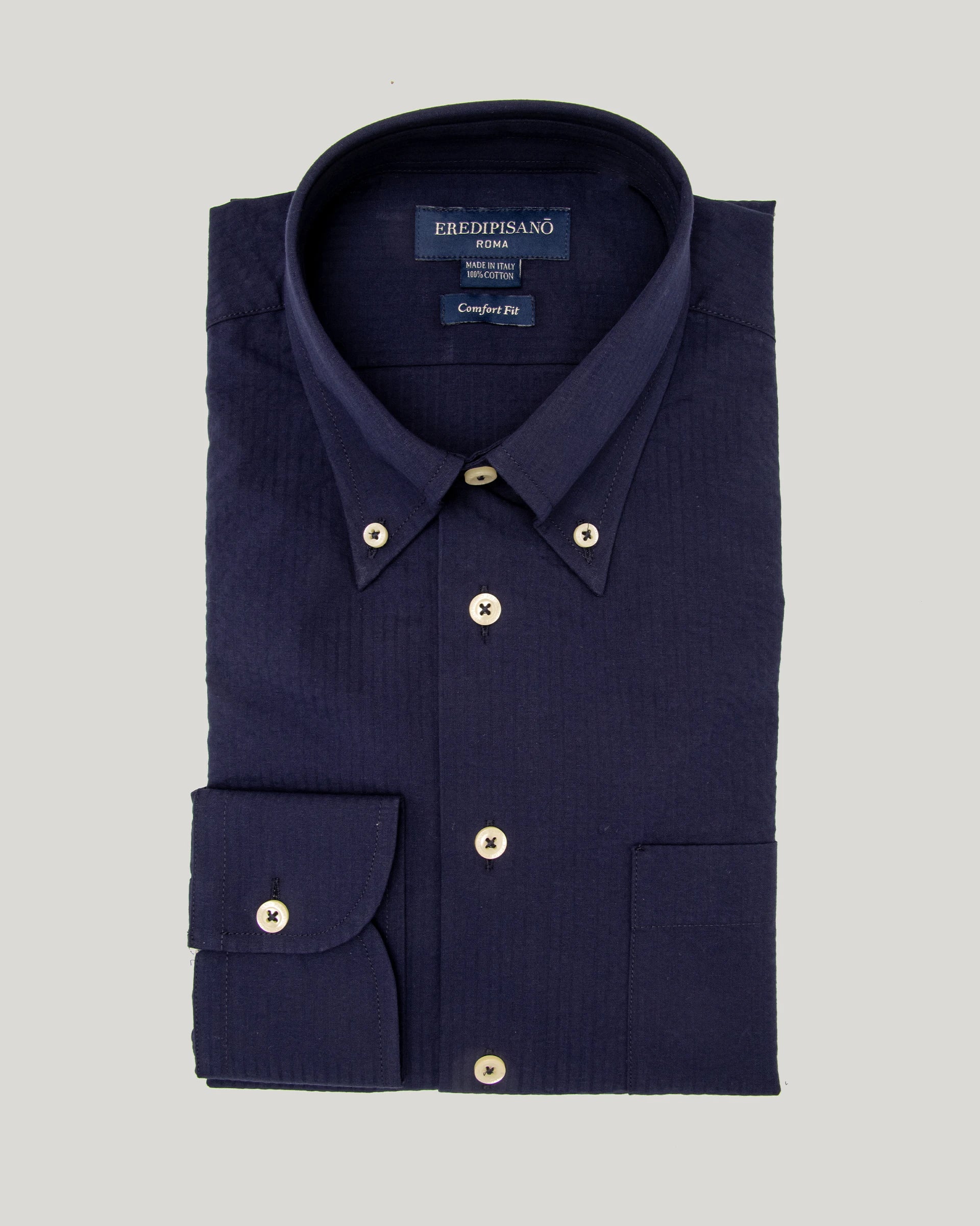 Camicia Blu in puro cotone comfort fit