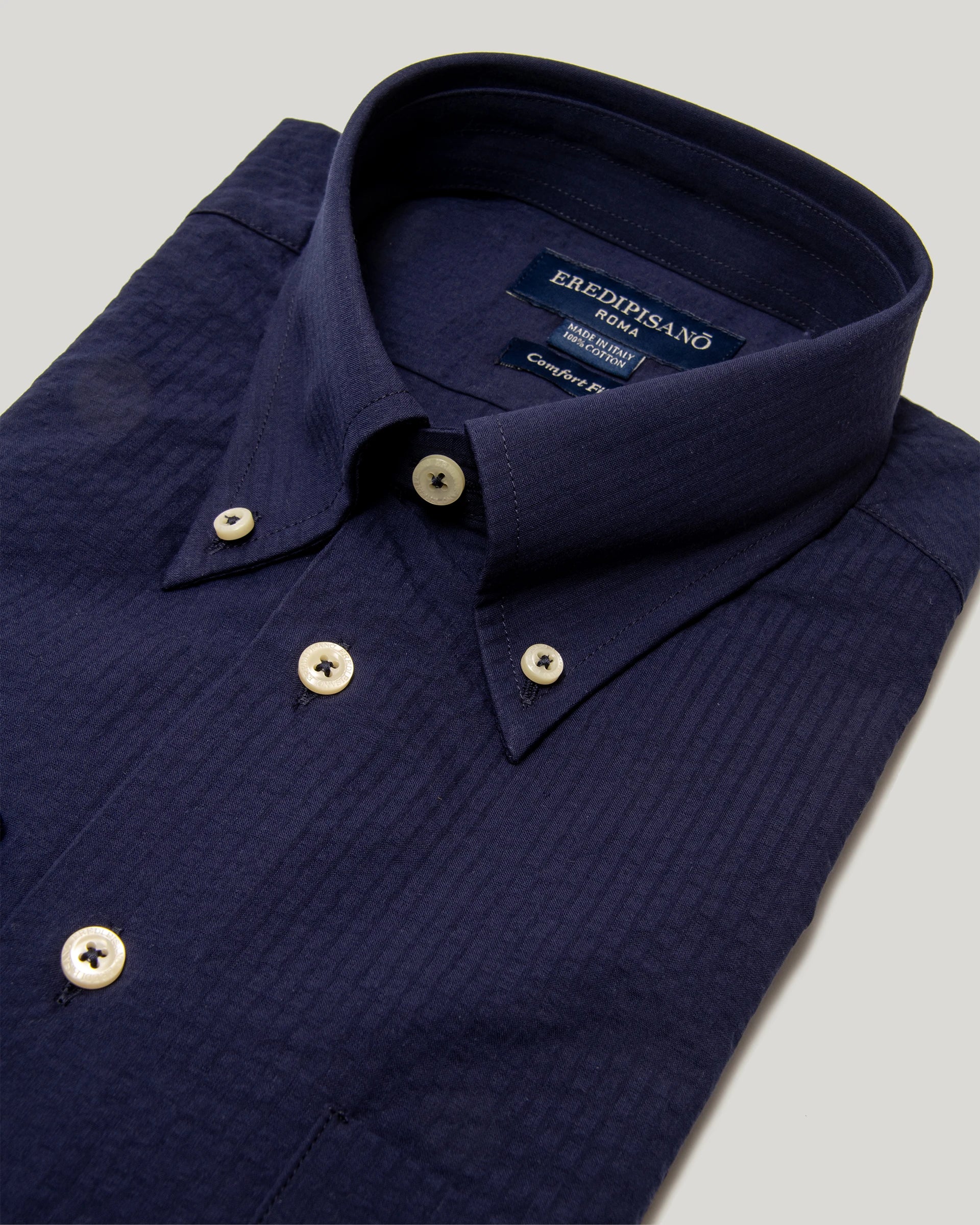 Camicia Blu in puro cotone comfort fit
