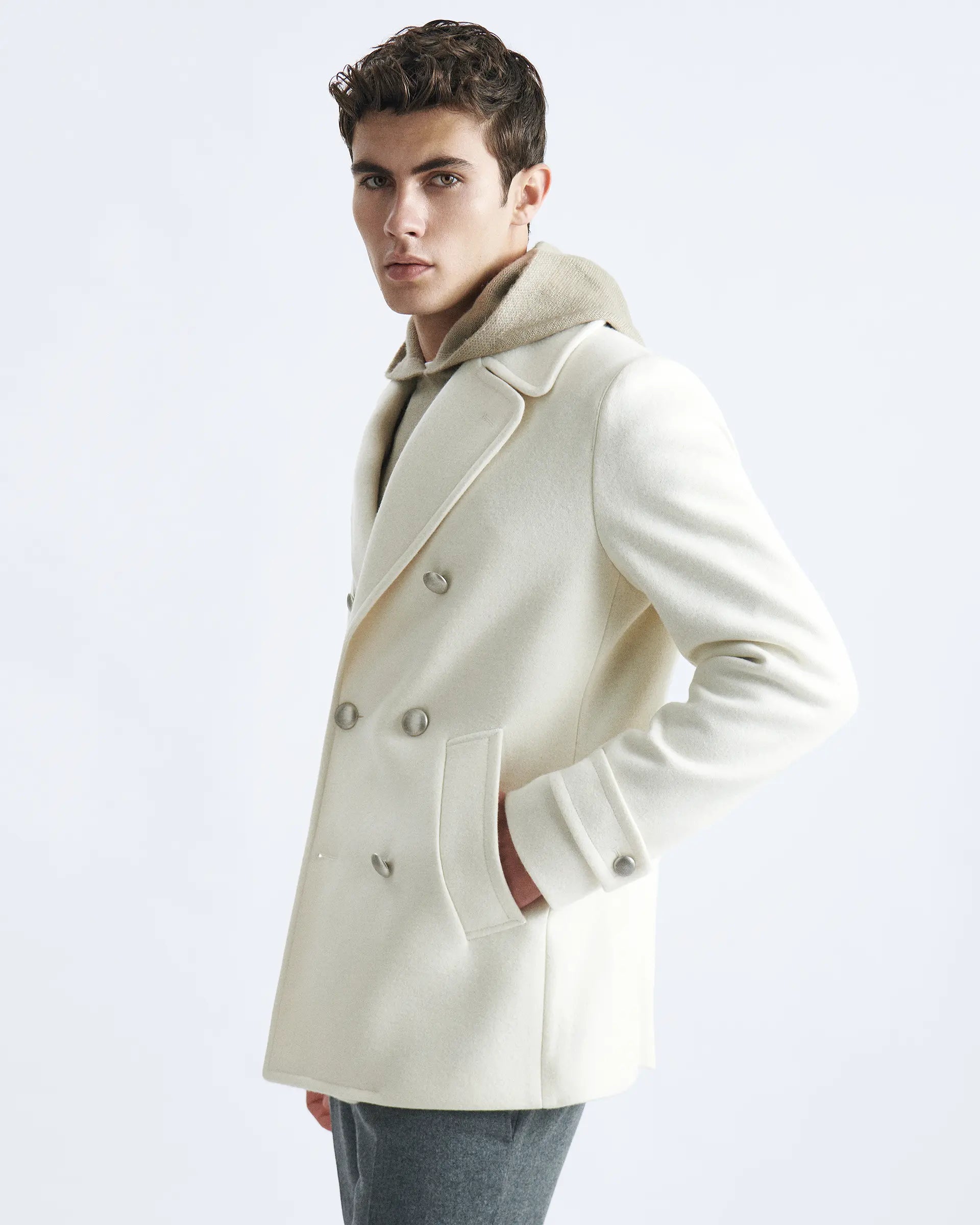 All sales white peacoat