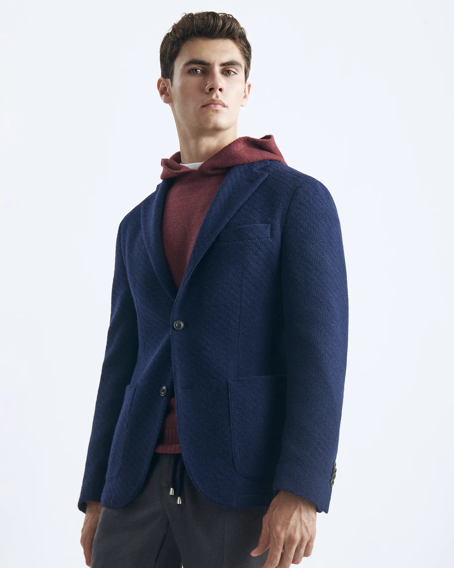 Blue wool jersey jacket