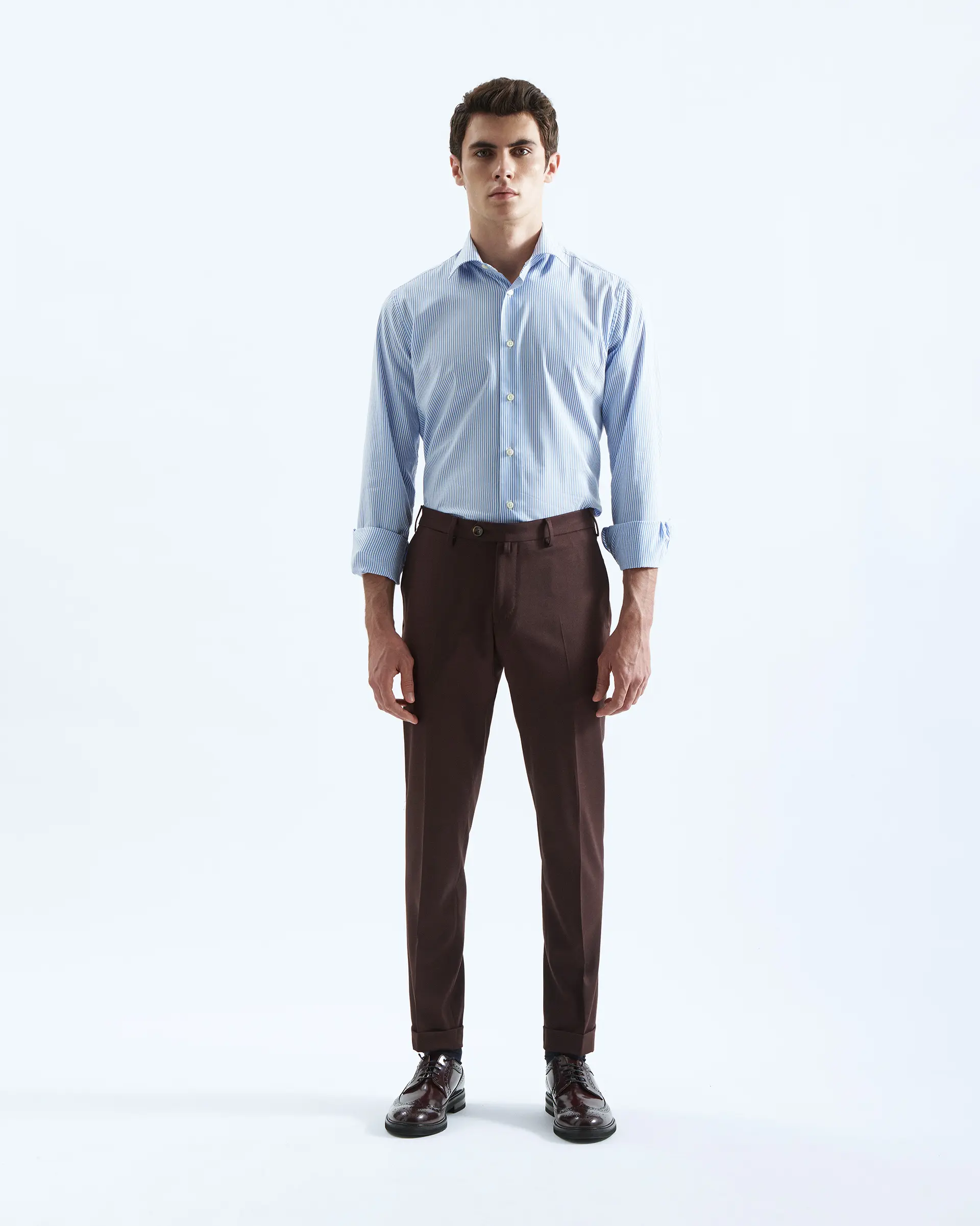 Brown stretch wool trousers