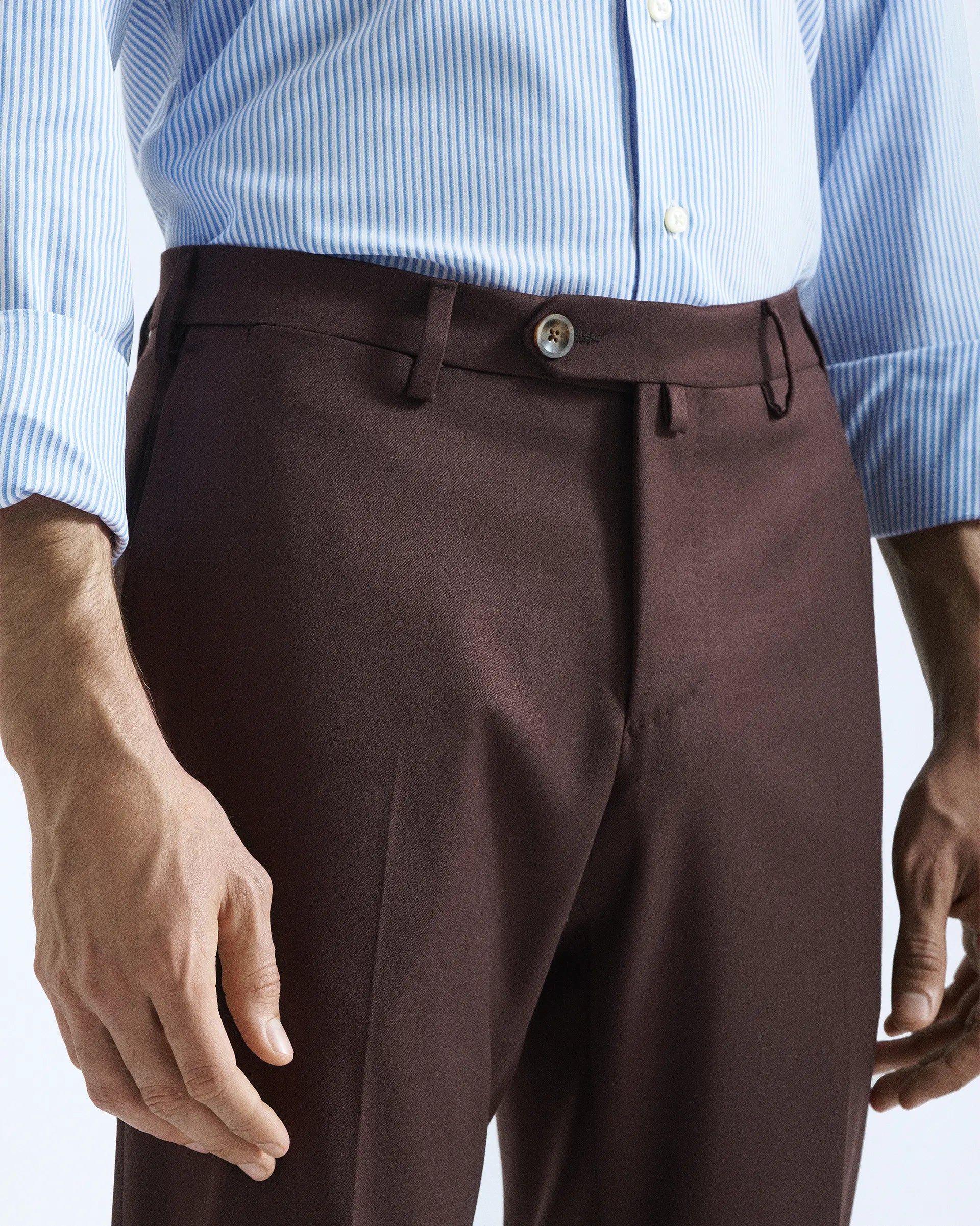 Brown stretch wool trousers