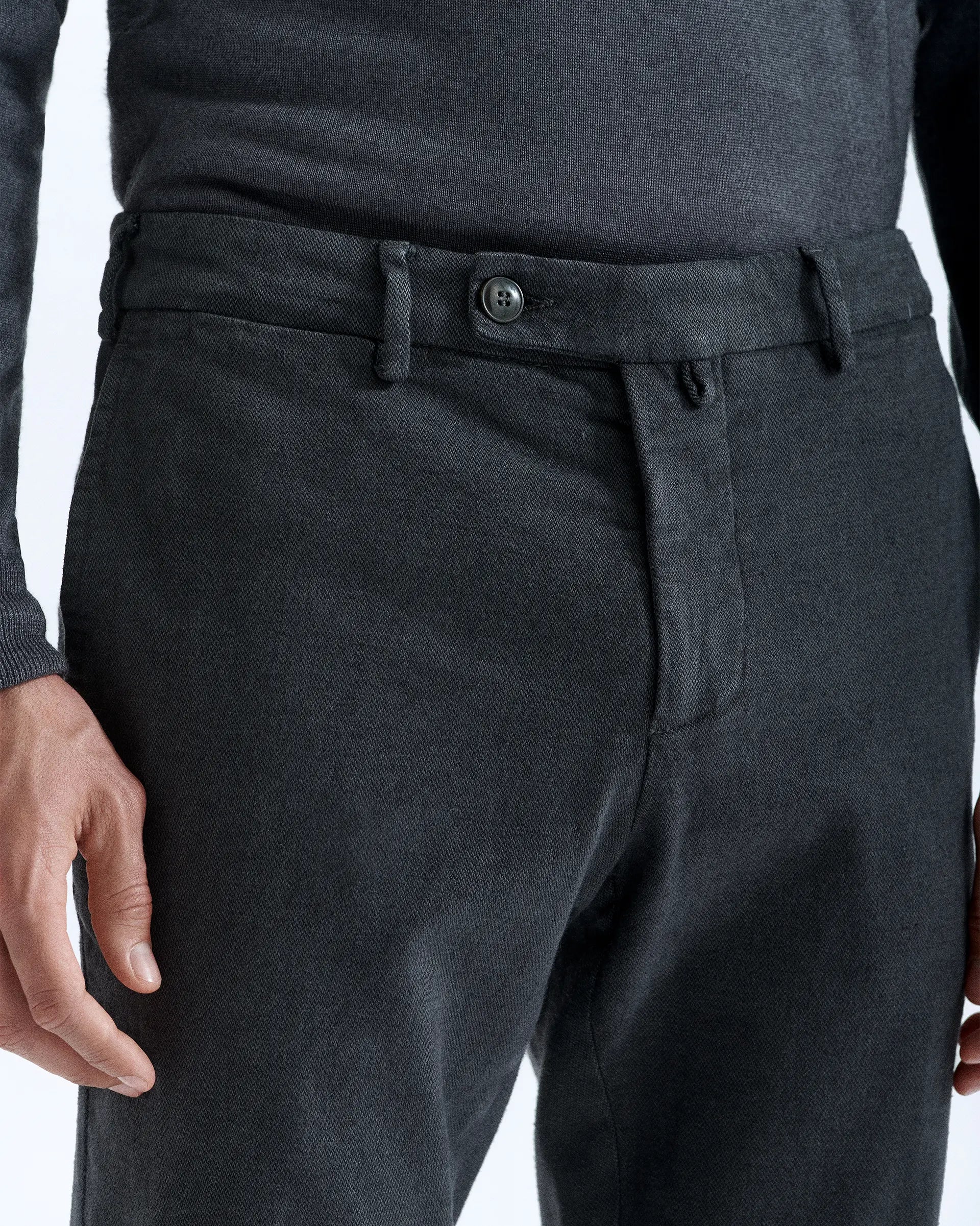 Pantalone grigio in cotone canvas stretch