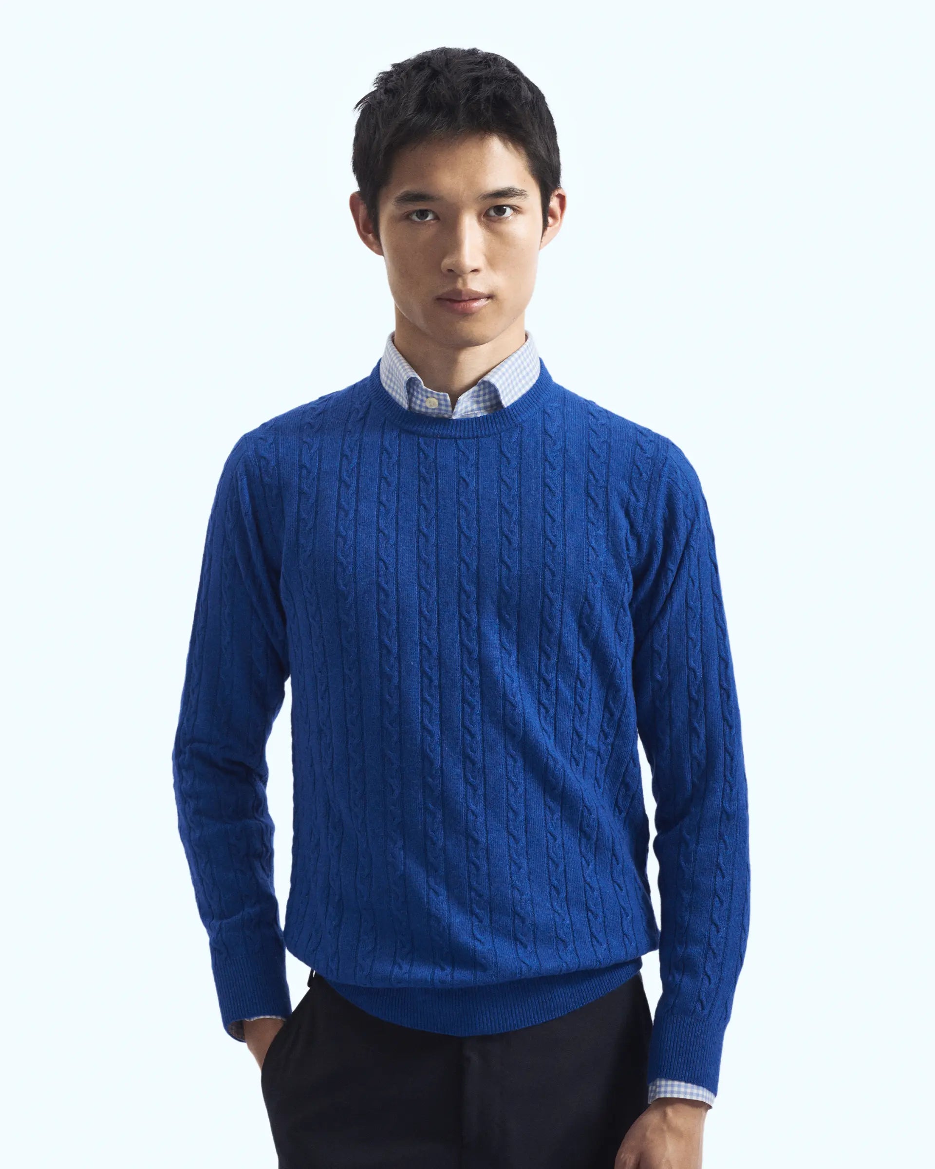 Bluette crewneck in cashmere blend with braided workmanship