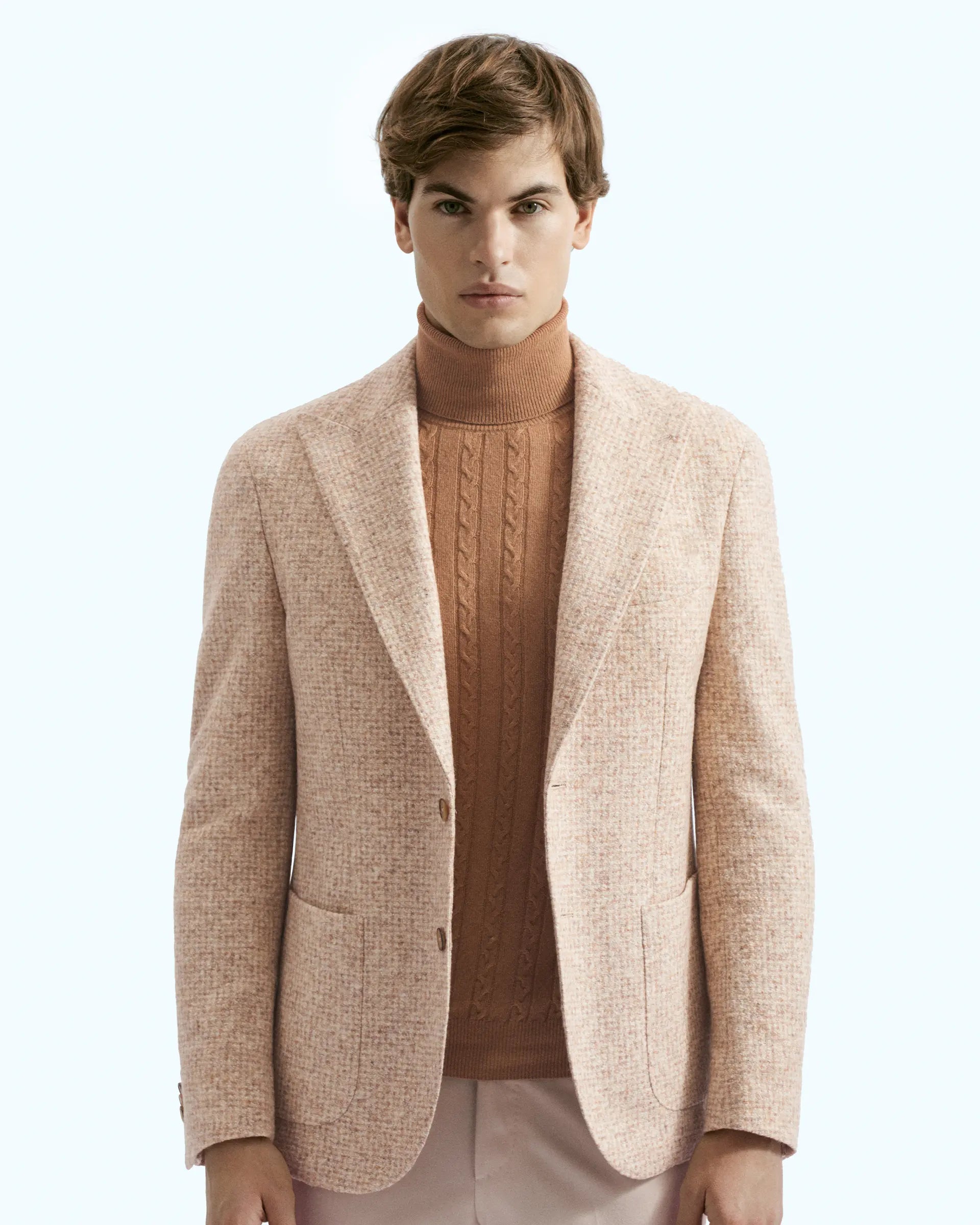 Beige tweed wool and silk jacket