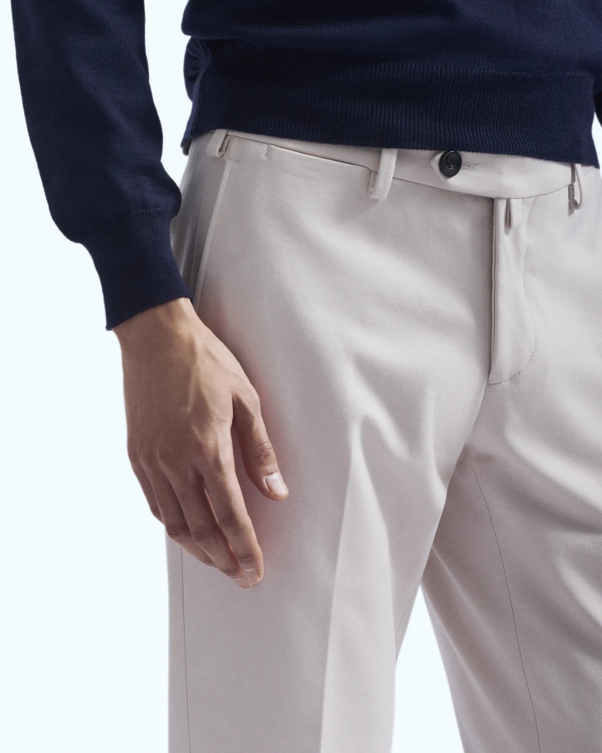 Pantalone panna in jersey stretch