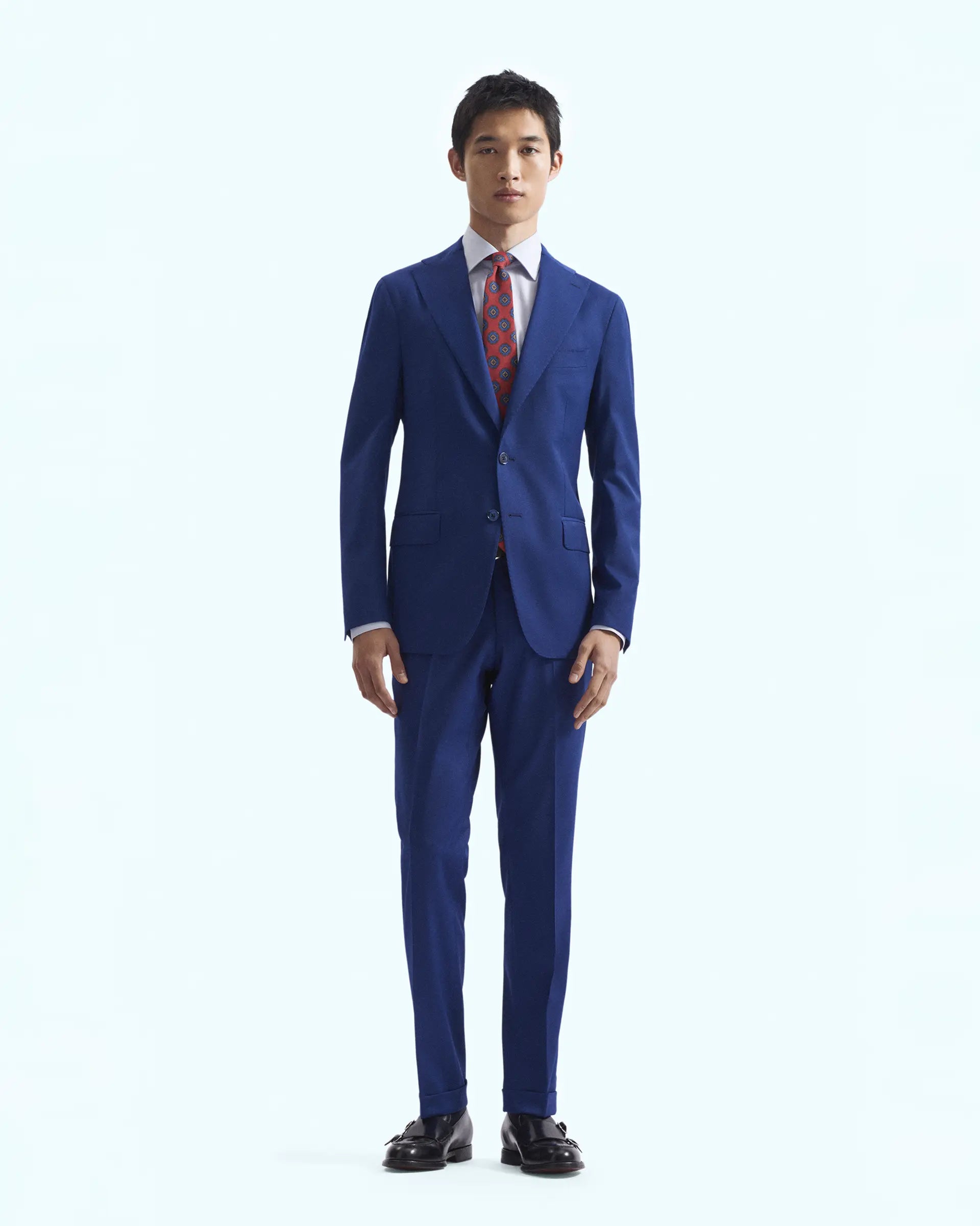 Light blue stretch wool suit from Lanificio Zignone