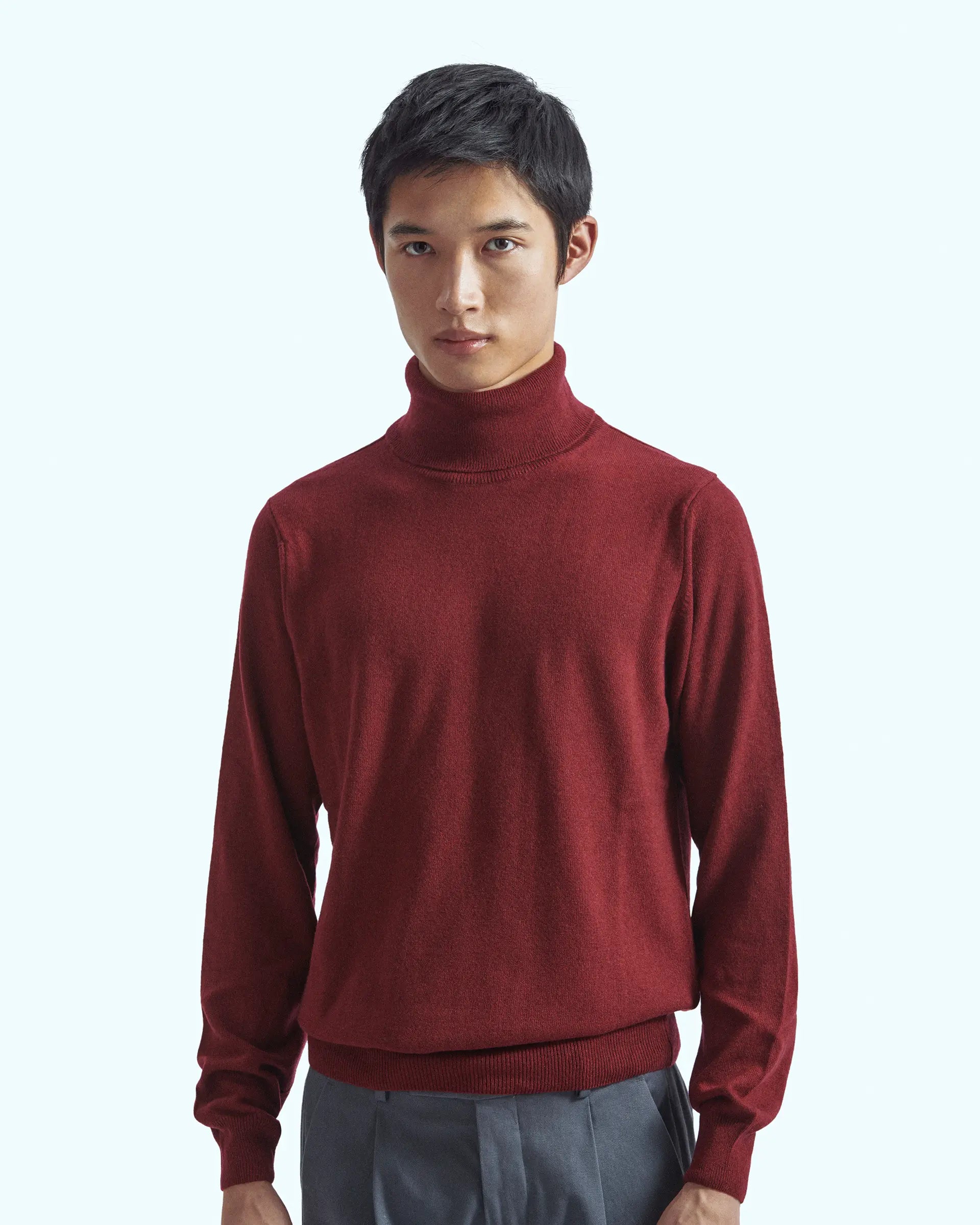 Burgundy cashmere blend turtleneck