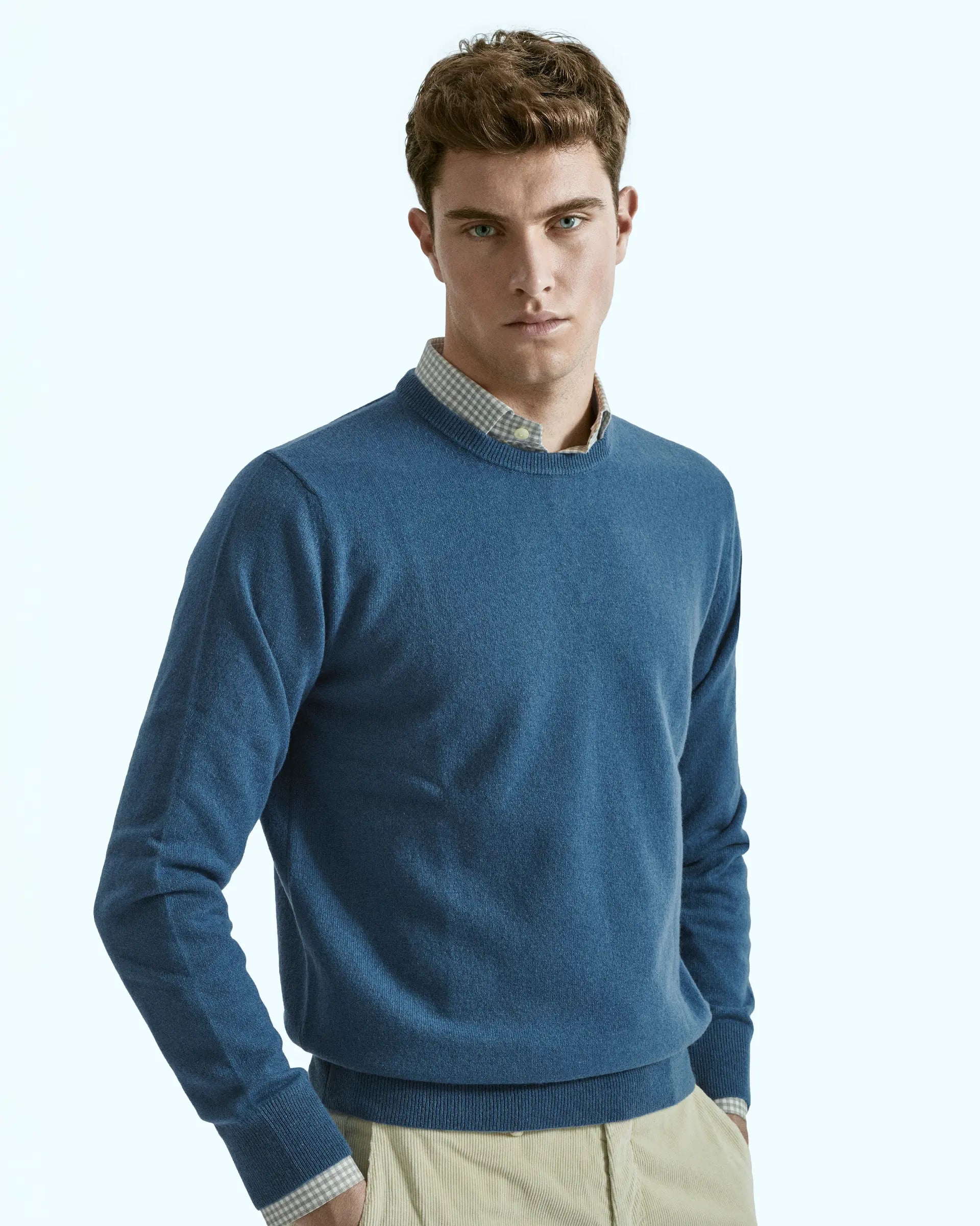 Blue Cashmere CrewNeck Sweaters