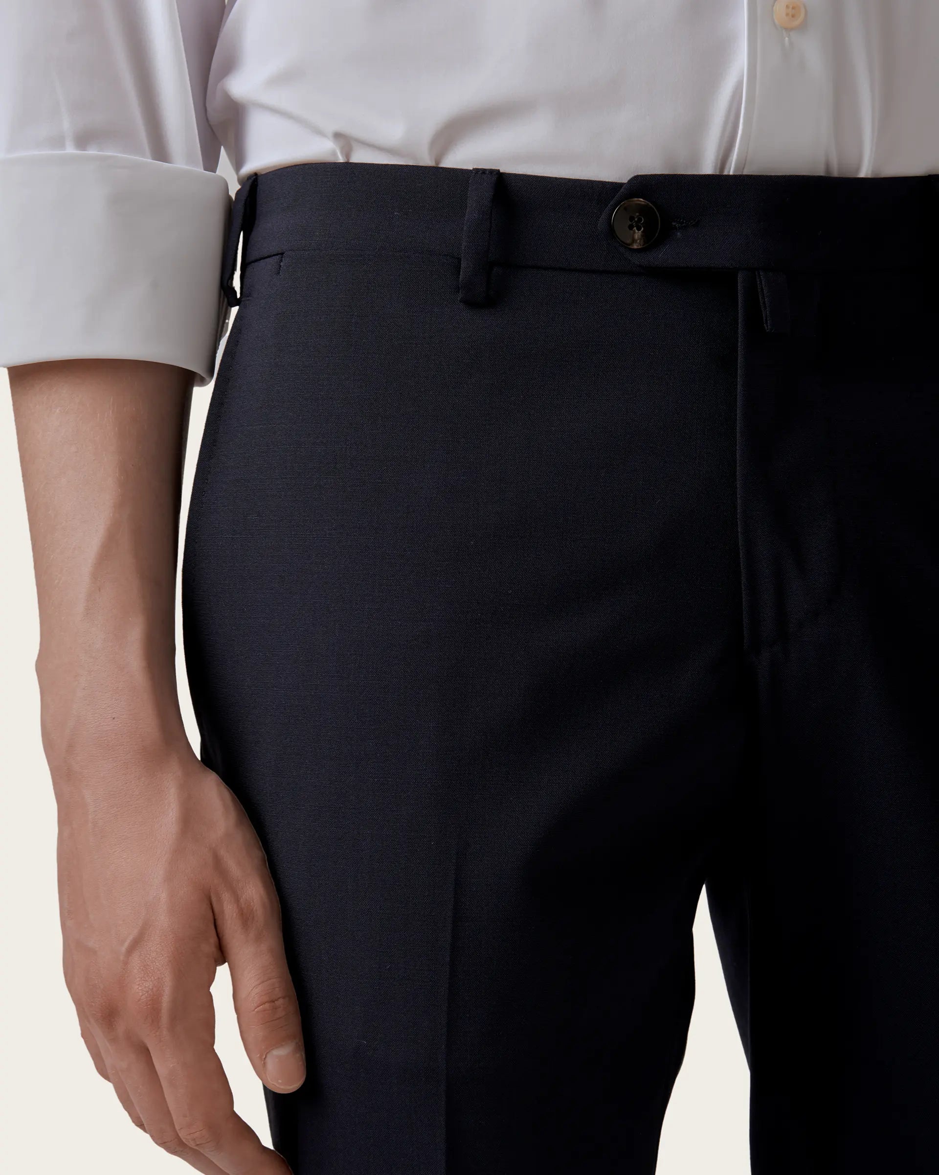 Pantalone blu impeccabile in lana stretch